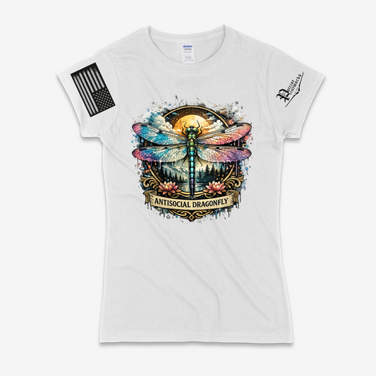Antisocial Dragonfly Ladies T-Shirt