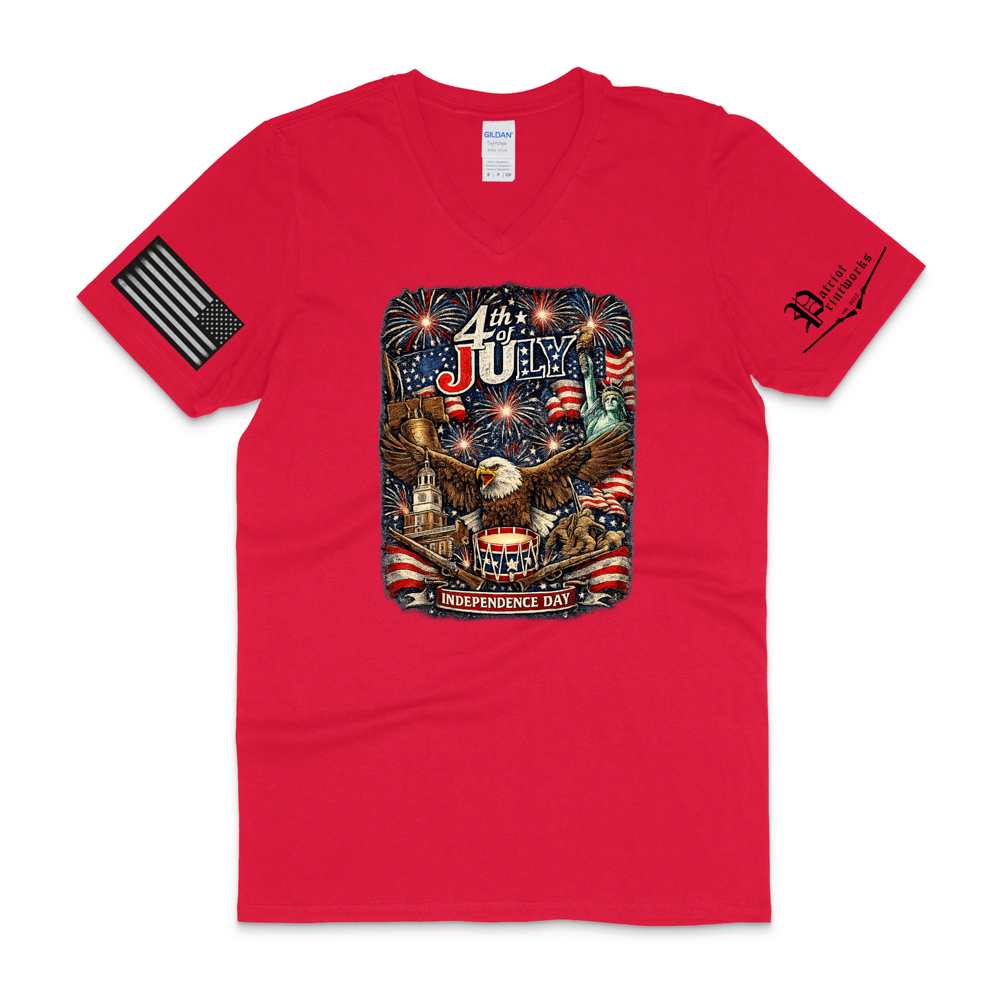 Patriotic Summer V-Neck T-Shirt