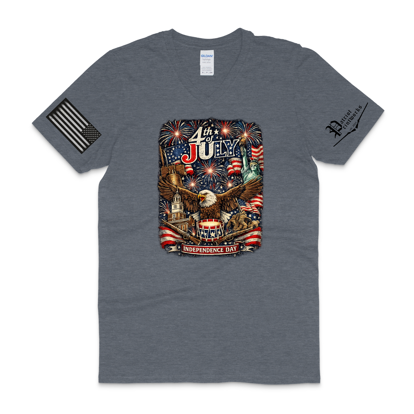 Patriotic Summer V-Neck T-Shirt