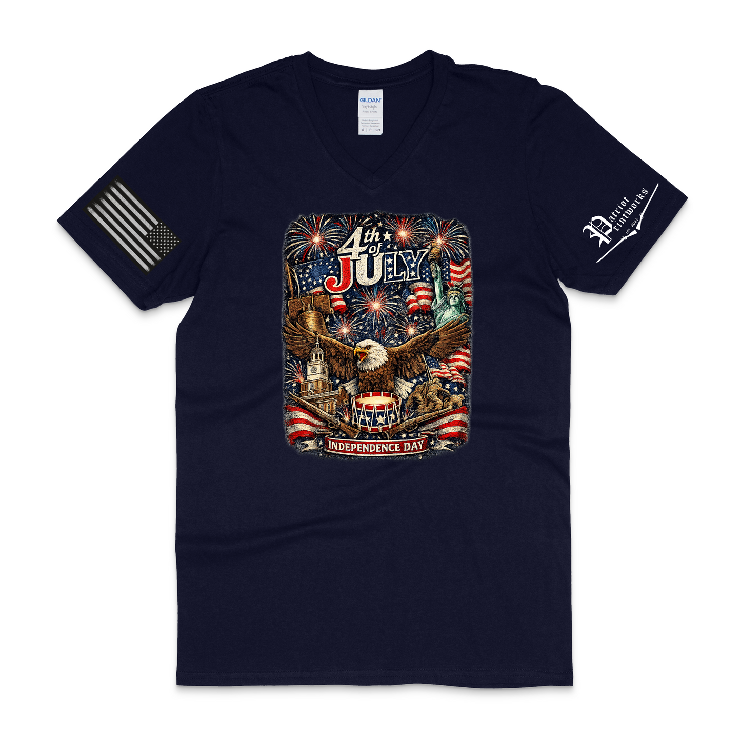 Patriotic Summer V-Neck T-Shirt