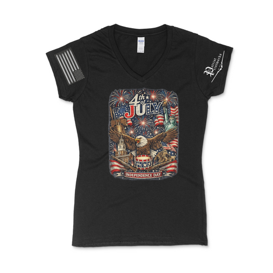 Patriotic Summer Women's V-Neck T-Shirt