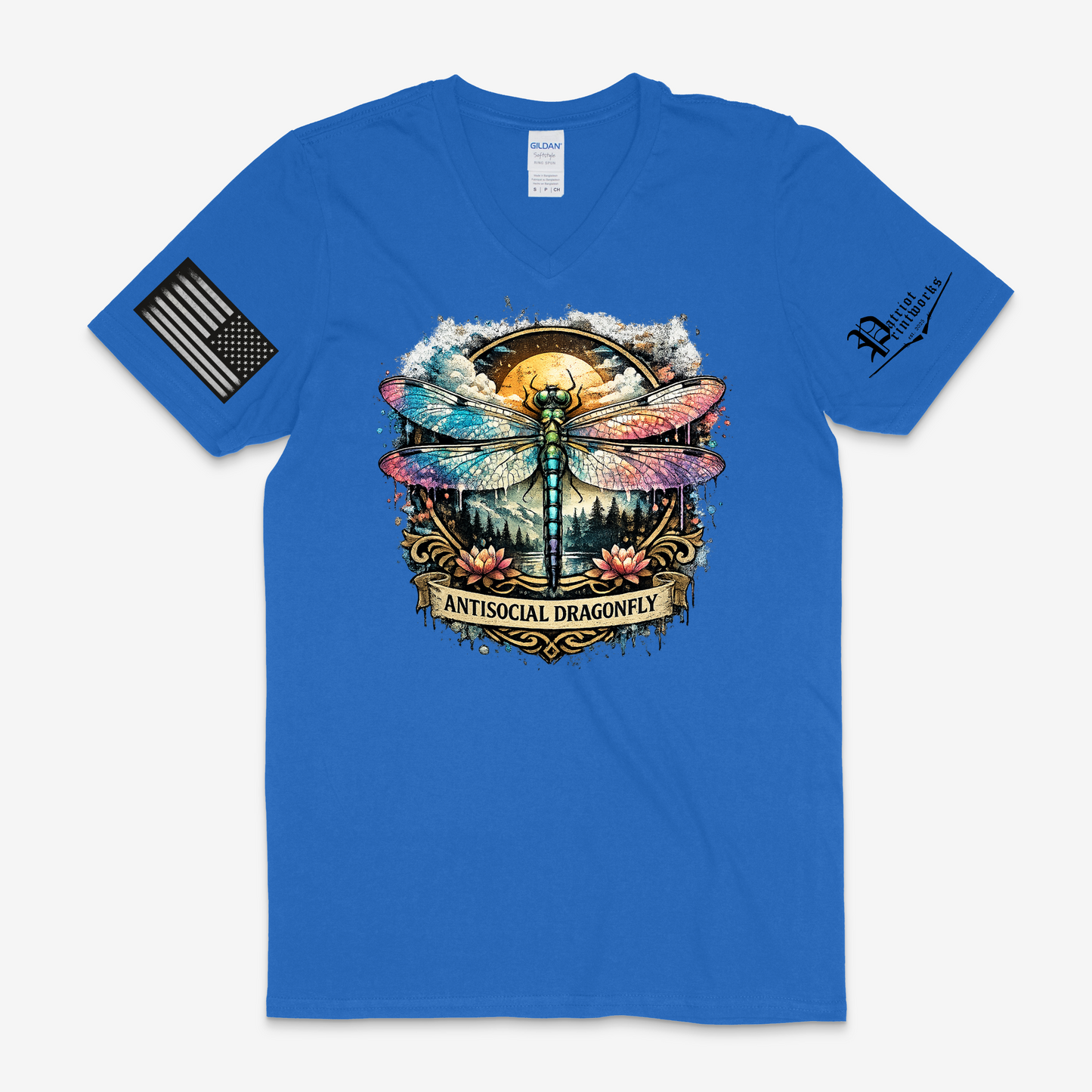 Antisocial Dragonfly V-Neck T-Shirt
