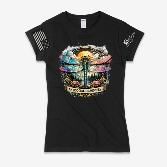 Antisocial Dragonfly Ladies T-Shirt