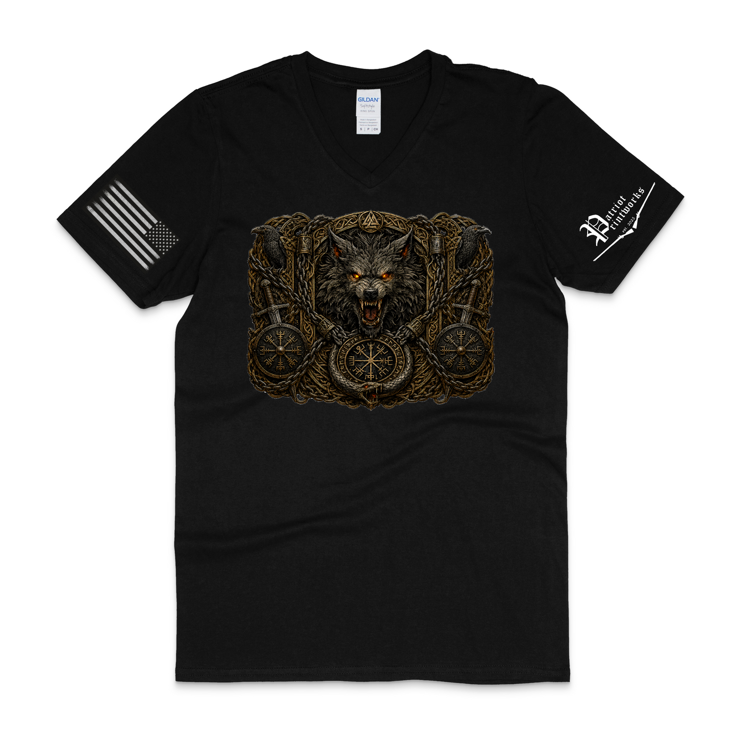 Bound Wolf of Ragnarok V-Neck T-Shirt