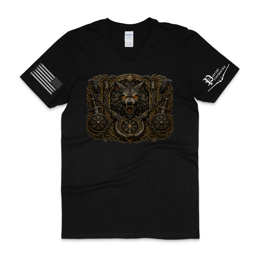 Bound Wolf of Ragnarok V-Neck T-Shirt