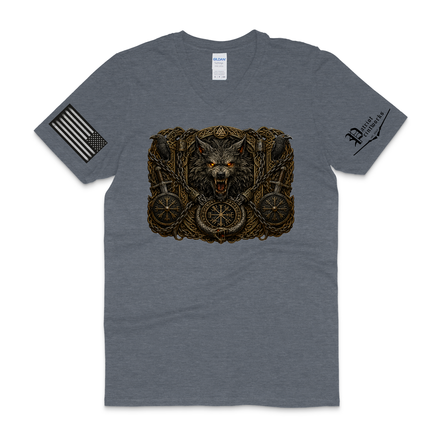 Bound Wolf of Ragnarok V-Neck T-Shirt