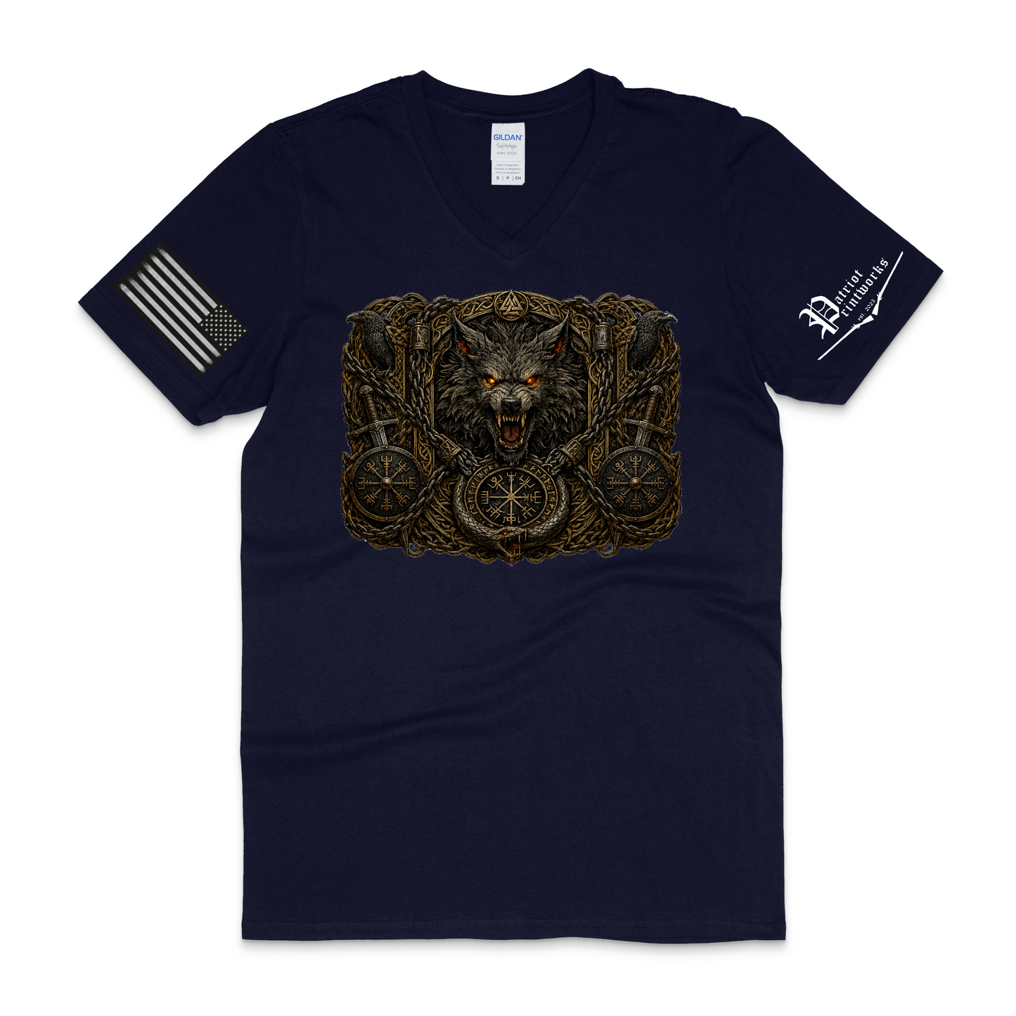 Bound Wolf of Ragnarok V-Neck T-Shirt