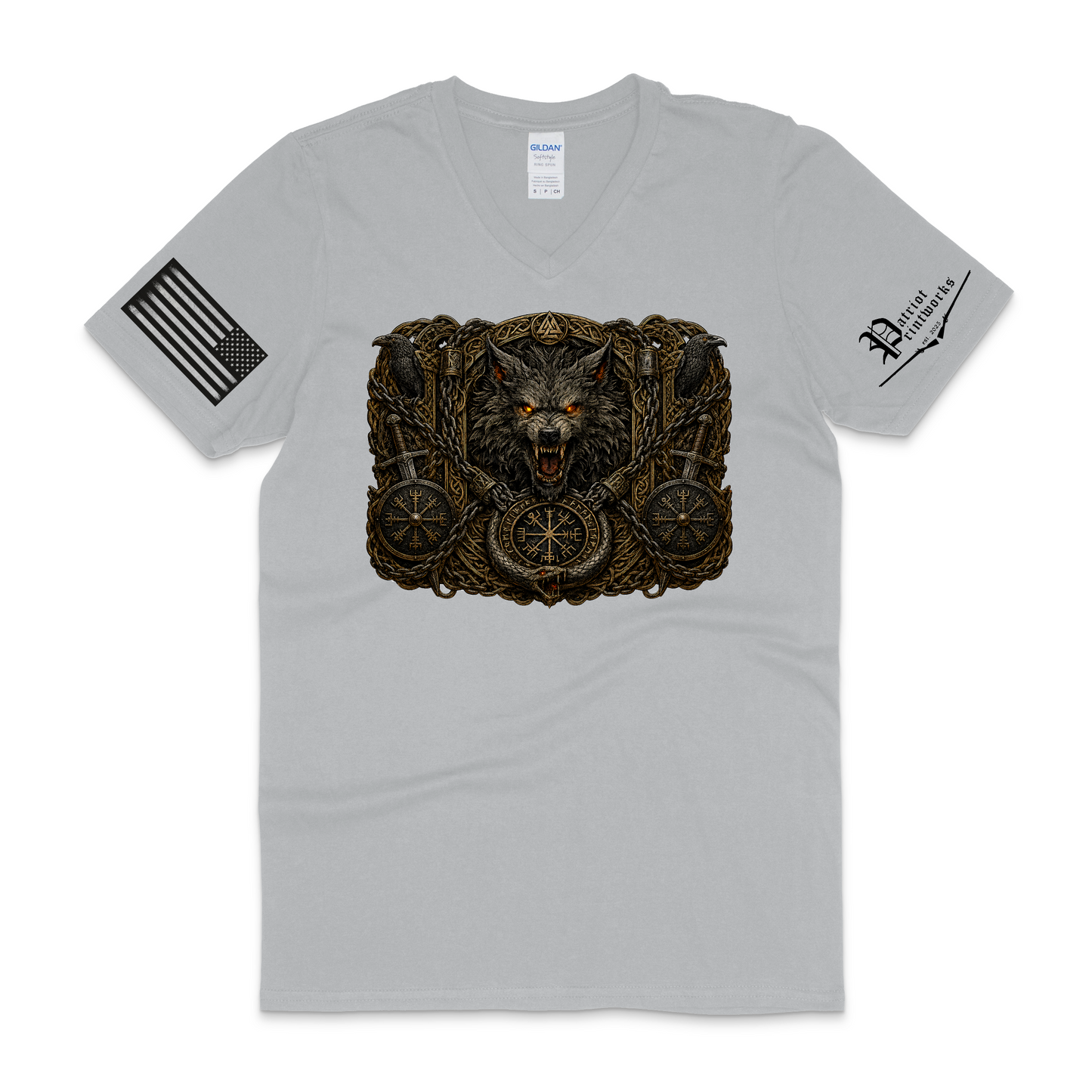 Bound Wolf of Ragnarok V-Neck T-Shirt