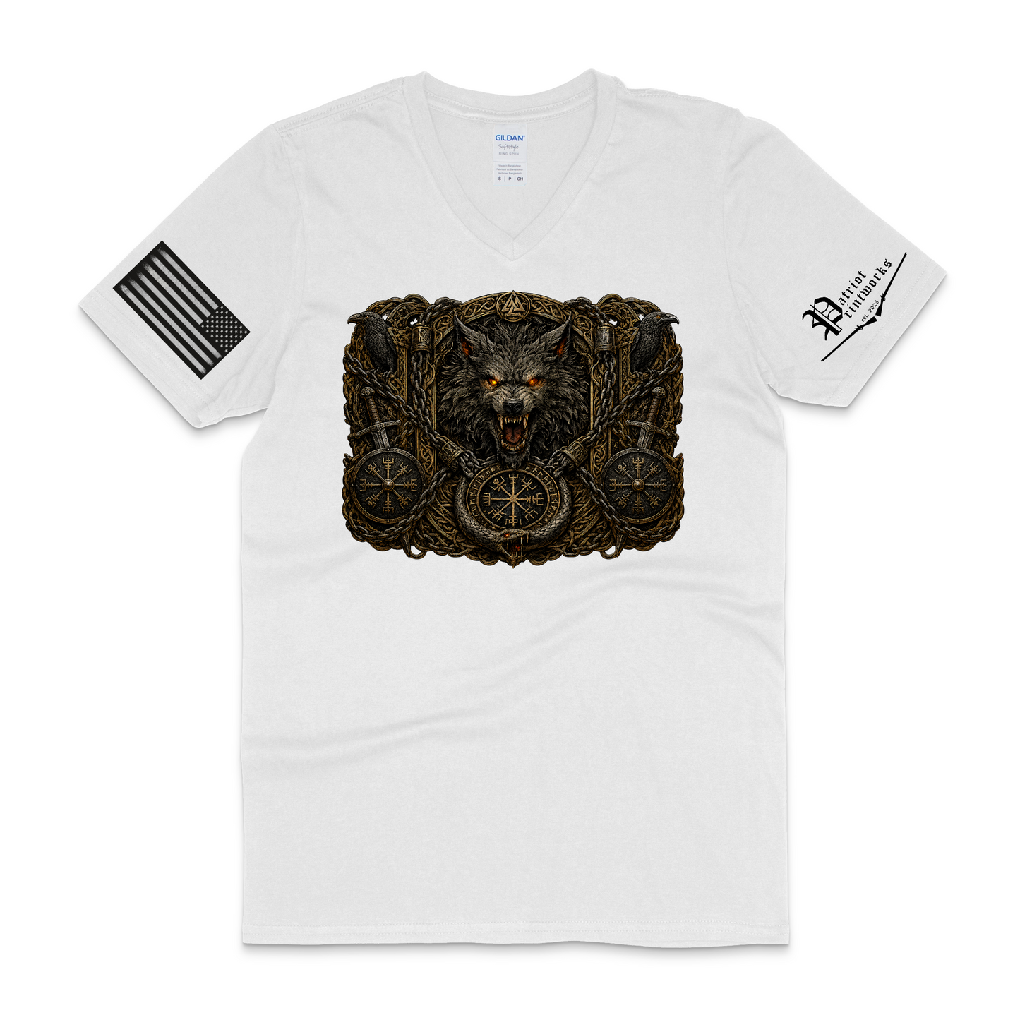 Bound Wolf of Ragnarok V-Neck T-Shirt
