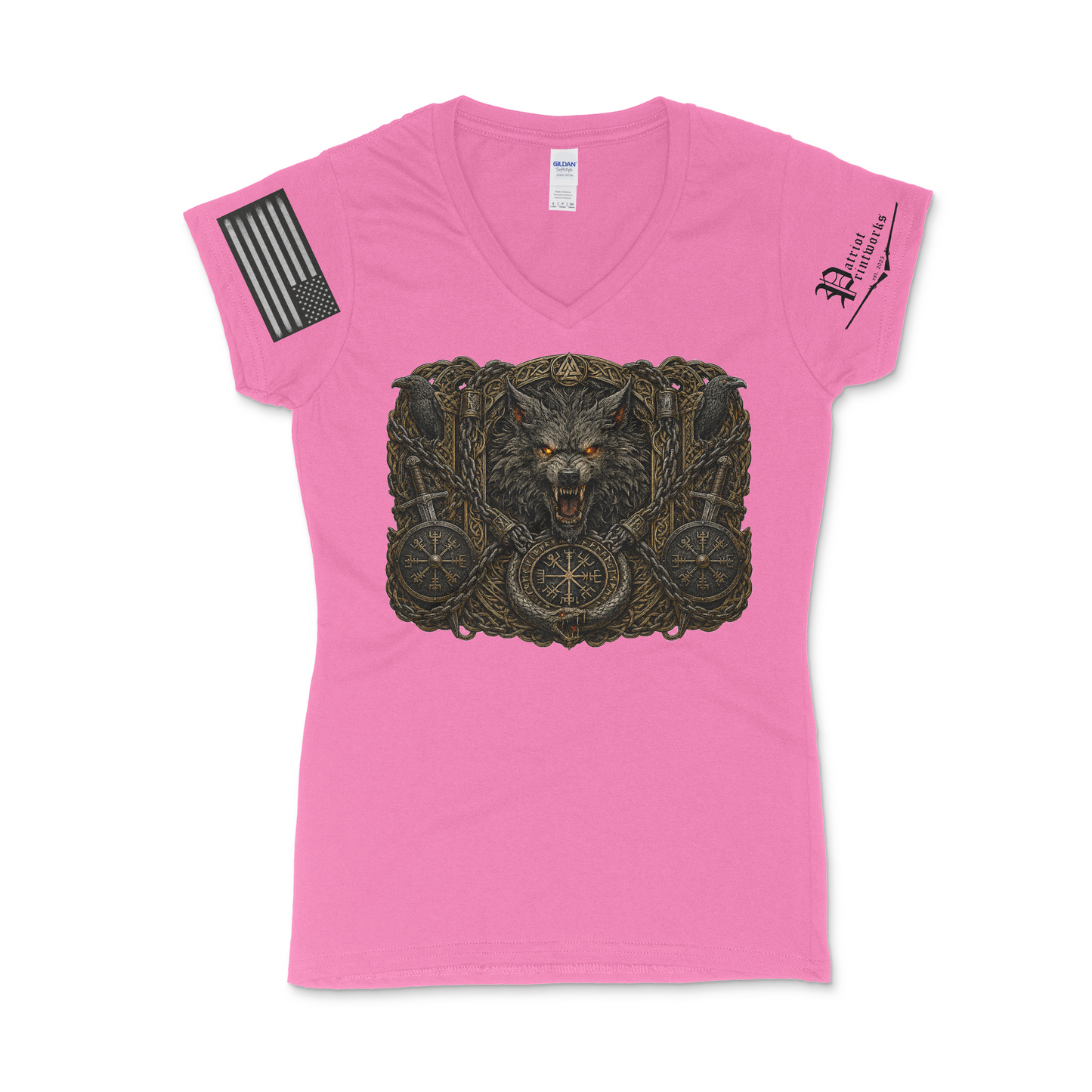 Bound Wolf of Ragnarok Women's V-Neck T-Shirt