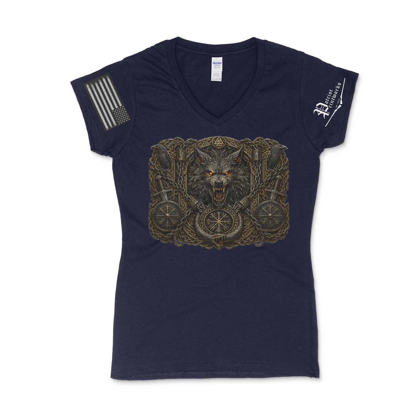 Bound Wolf of Ragnarok Women's V-Neck T-Shirt