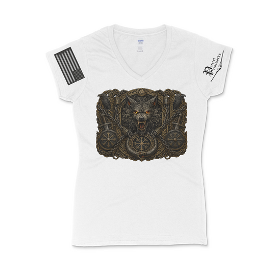 Bound Wolf of Ragnarok Women's V-Neck T-Shirt