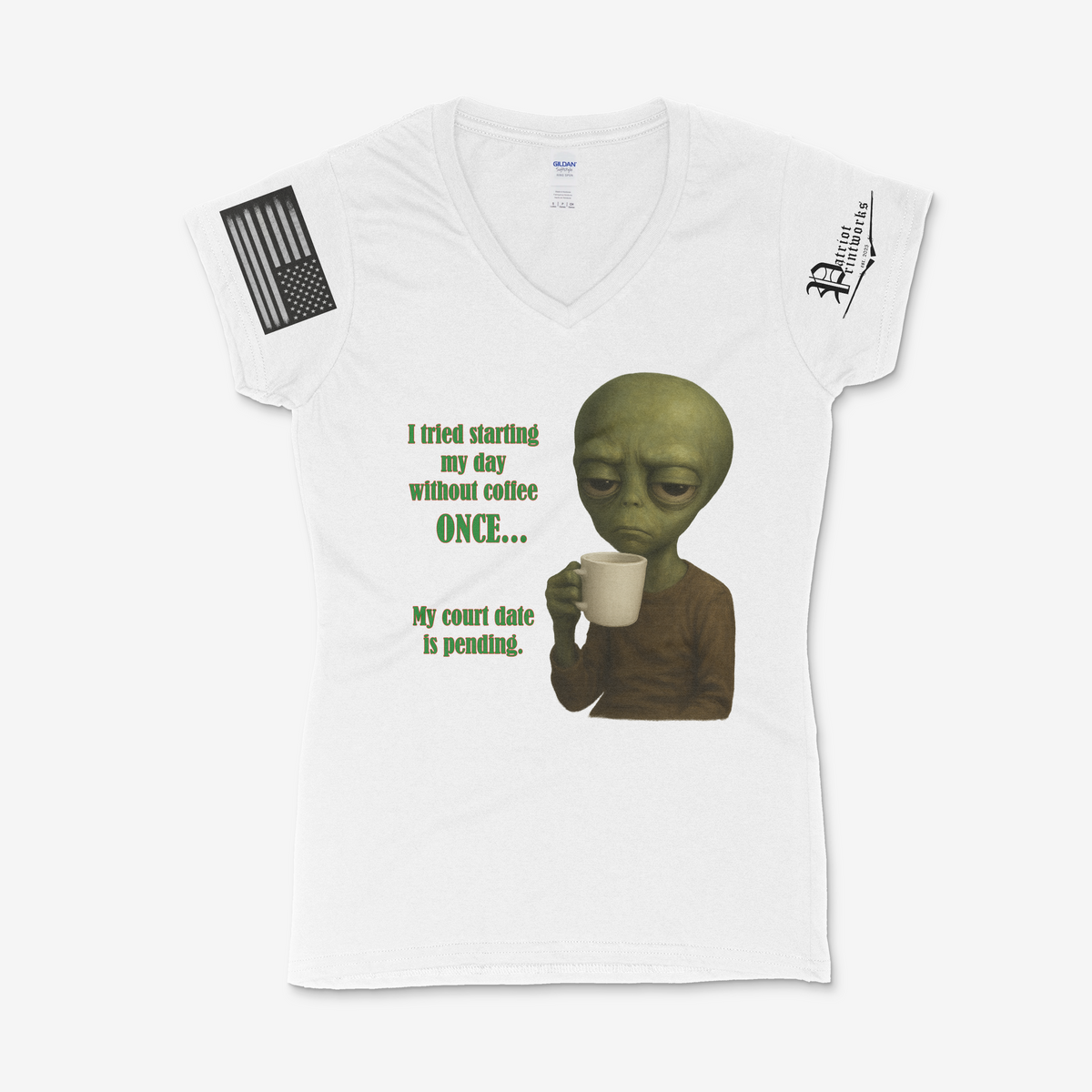 Court Date Pending Ladies V-Neck T-Shirt