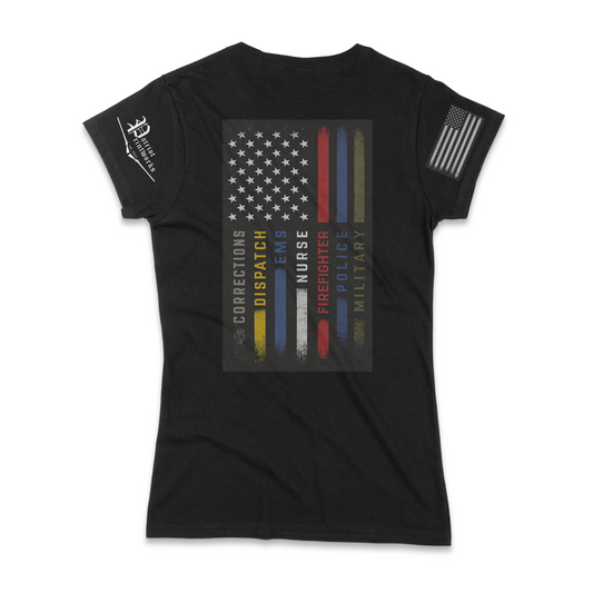 First Responder Flag Ladies T-Shirt