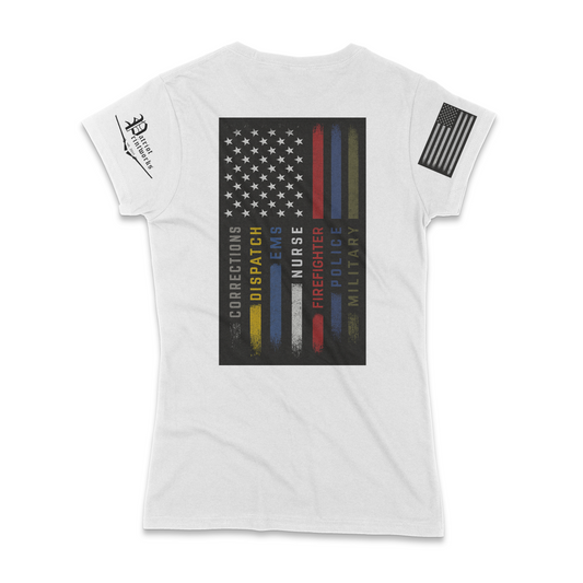 First Responder Flag Ladies T-Shirt