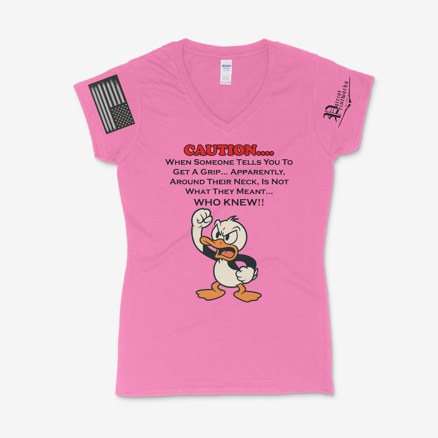 Get A Grip Ladies V-Neck T-Shirt
