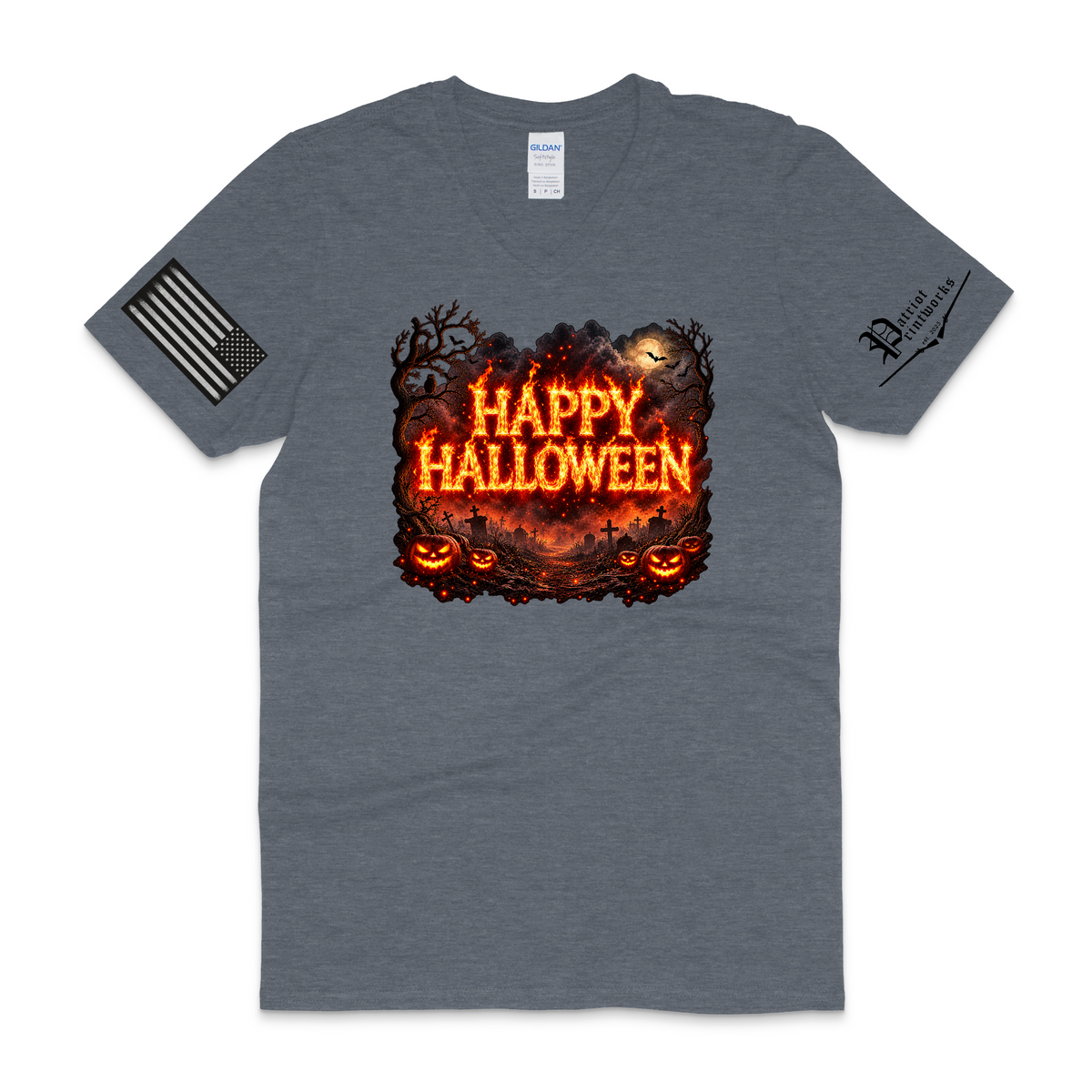 Halloween Inferno V-Neck T-Shirt