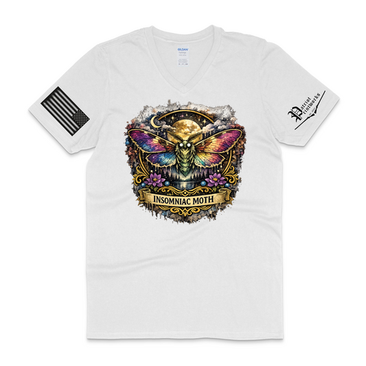 Insomniac Moth V-Neck T-Shirt