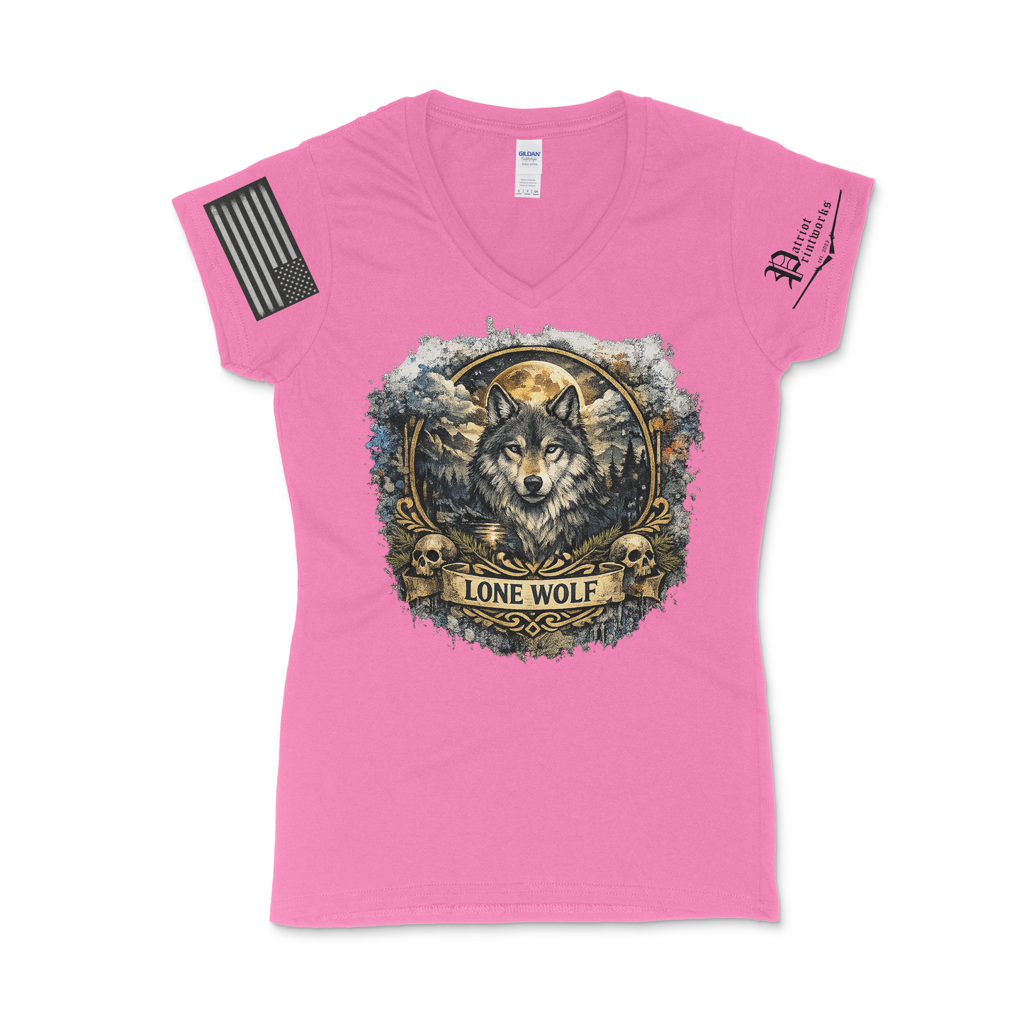 Lone Wolf Ladies V-Neck T-Shirt