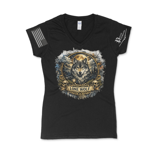 Lone Wolf Ladies V-Neck T-Shirt