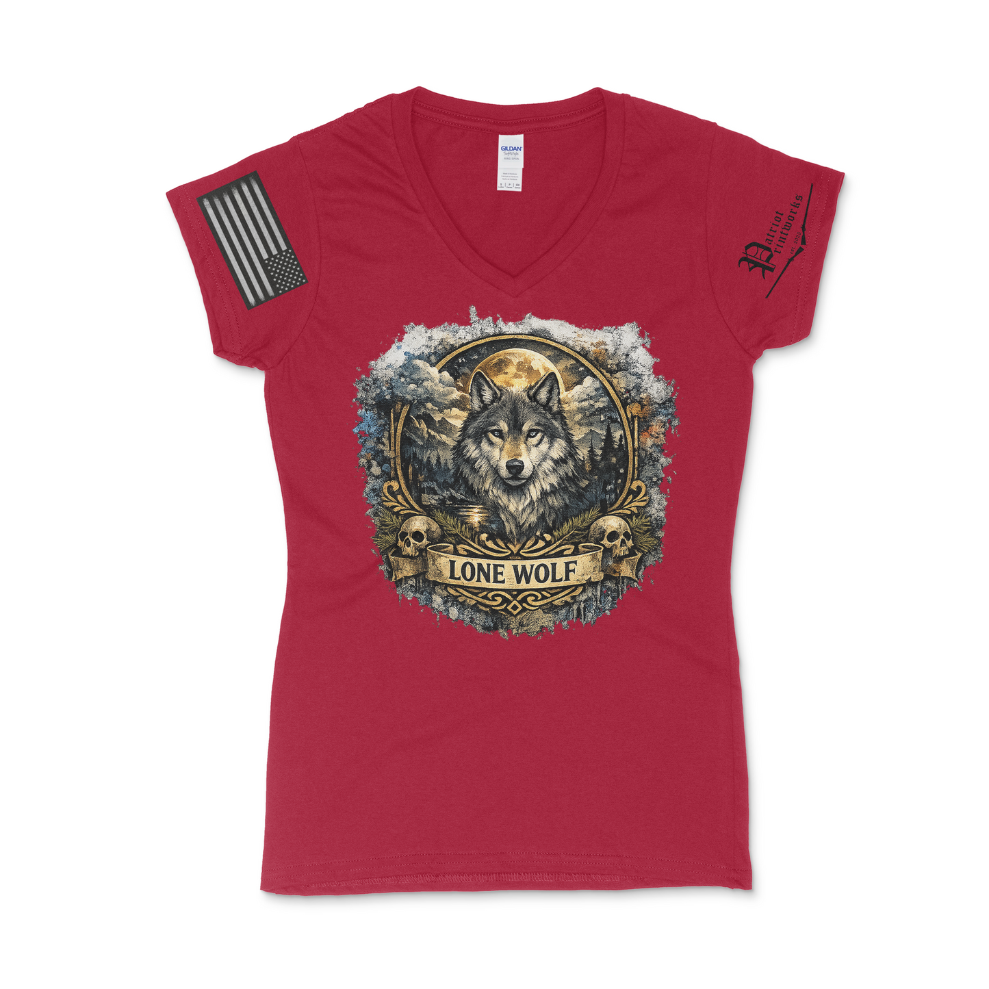 Lone Wolf Ladies V-Neck T-Shirt