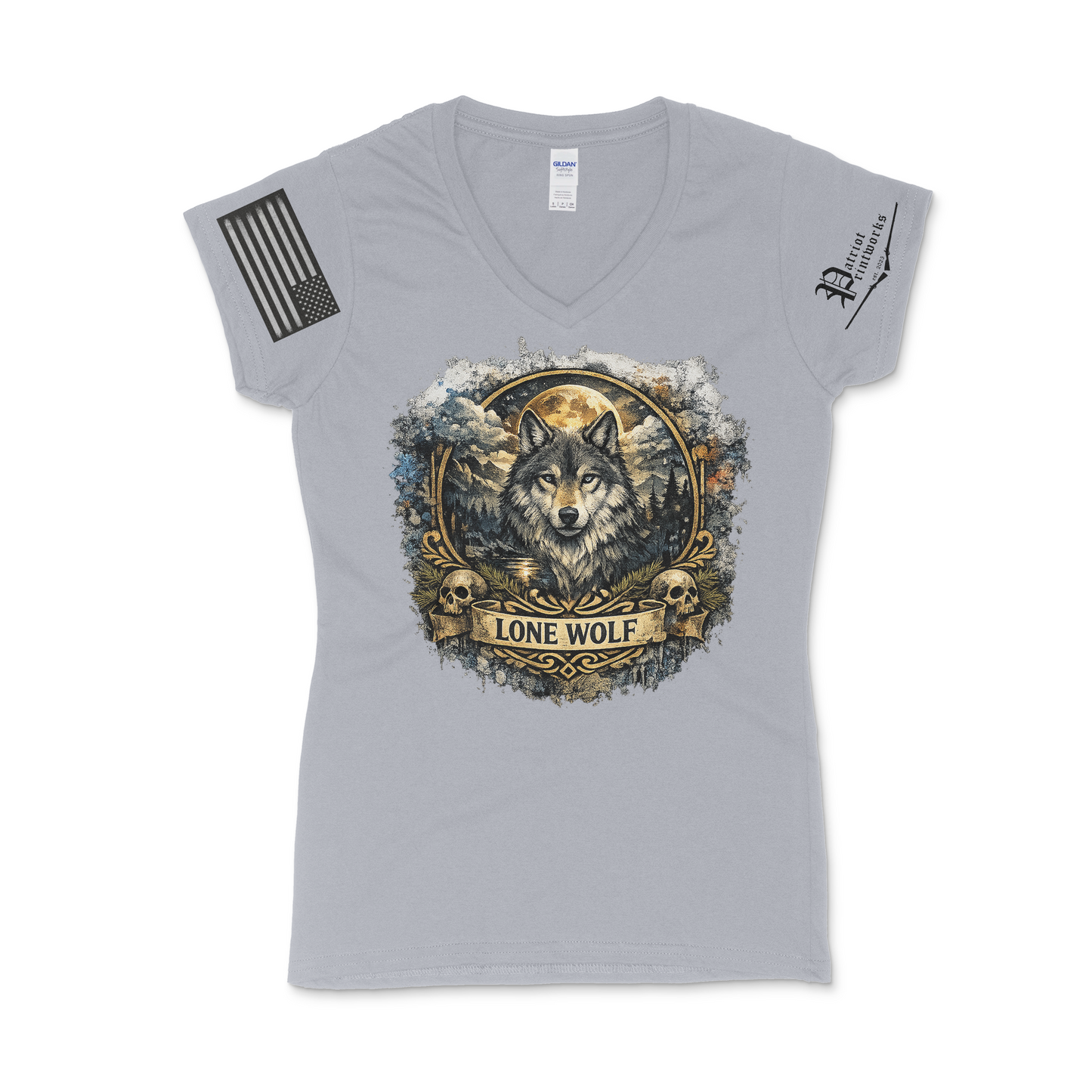 Lone Wolf Ladies V-Neck T-Shirt