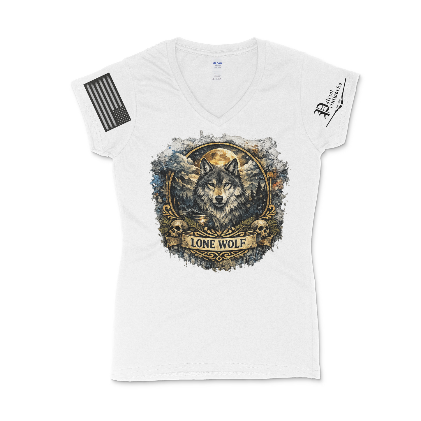 Lone Wolf Ladies V-Neck T-Shirt