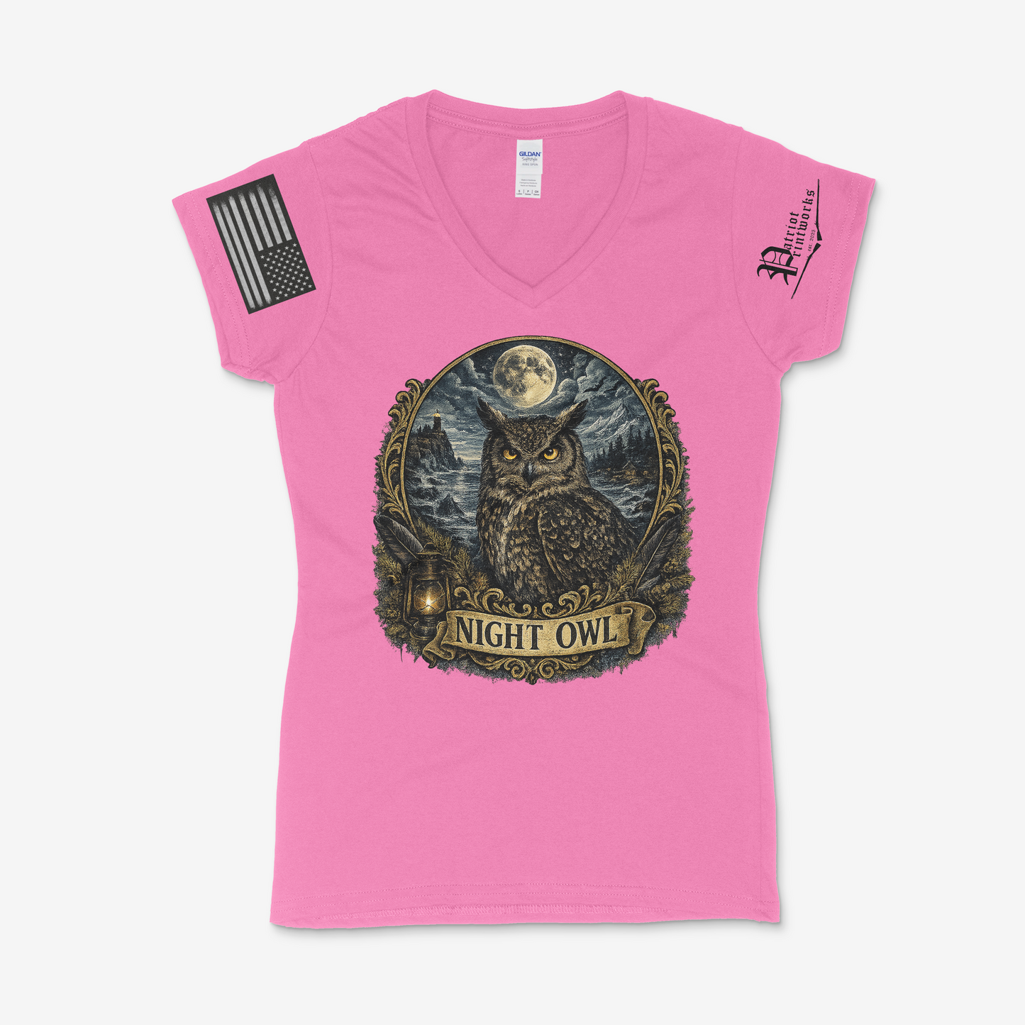Night Owl Ladies V-Neck T-Shirt