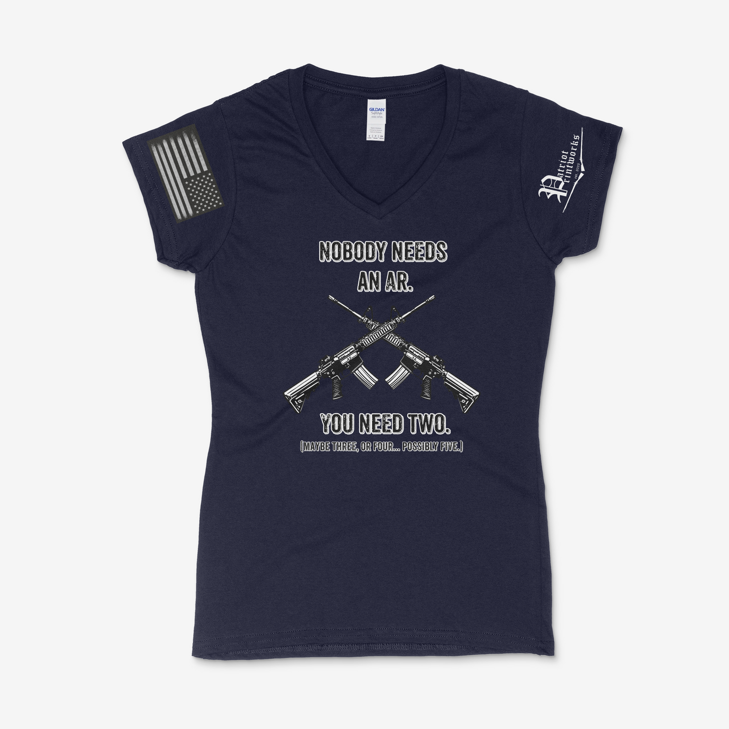 Nobody Needs an AR Ladies V-Neck T-Shirt