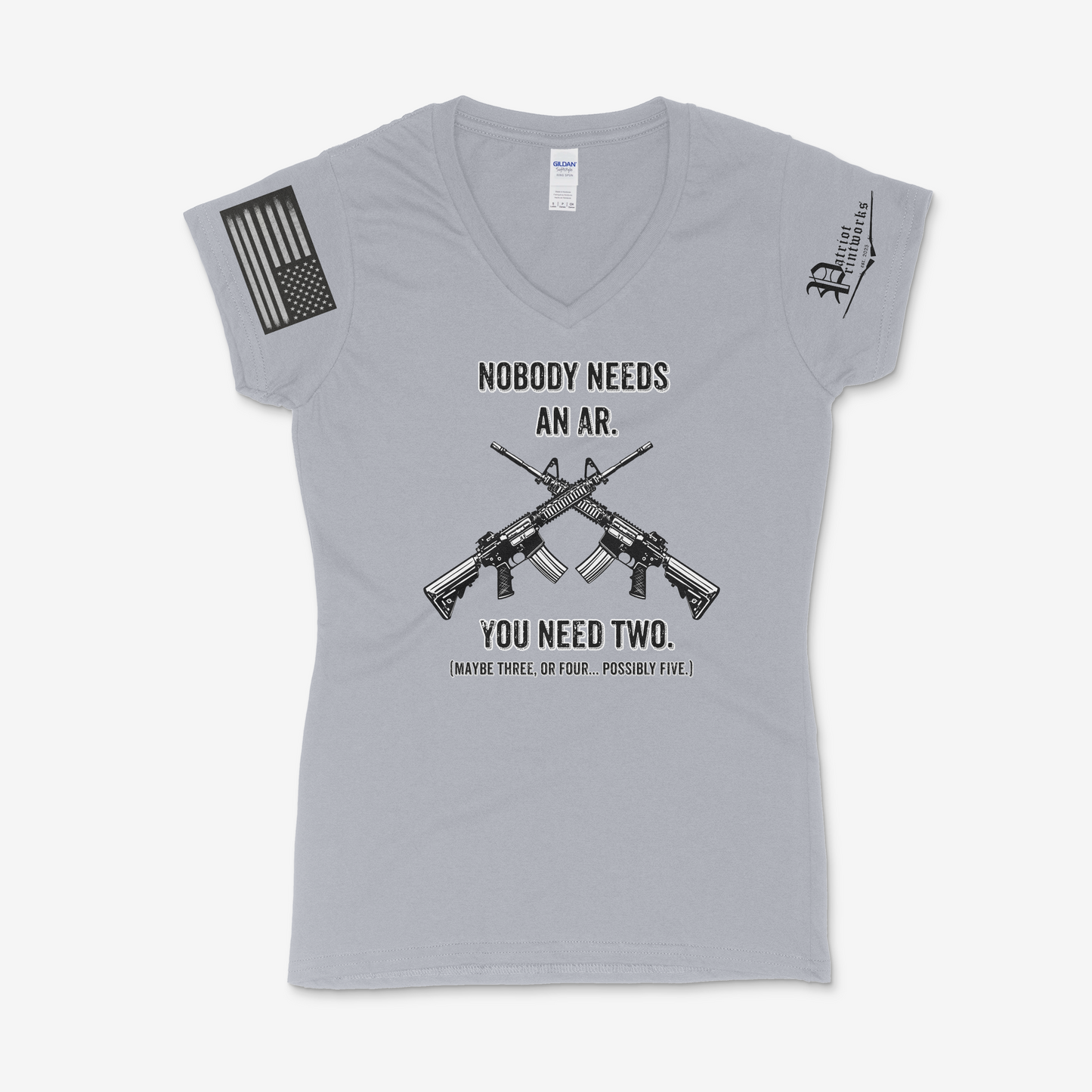 Nobody Needs an AR Ladies V-Neck T-Shirt