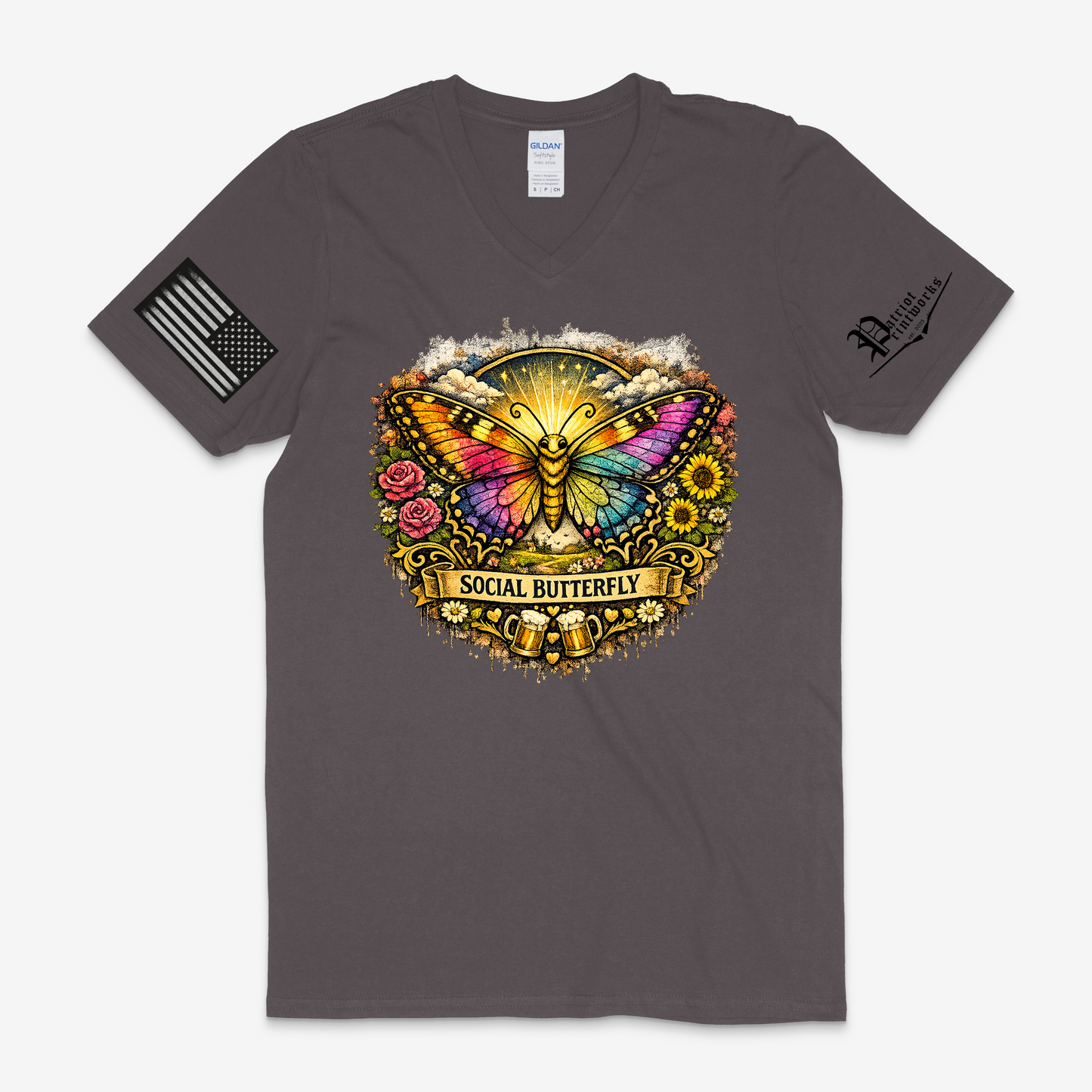 Social Butterfly V-Neck T-Shirt