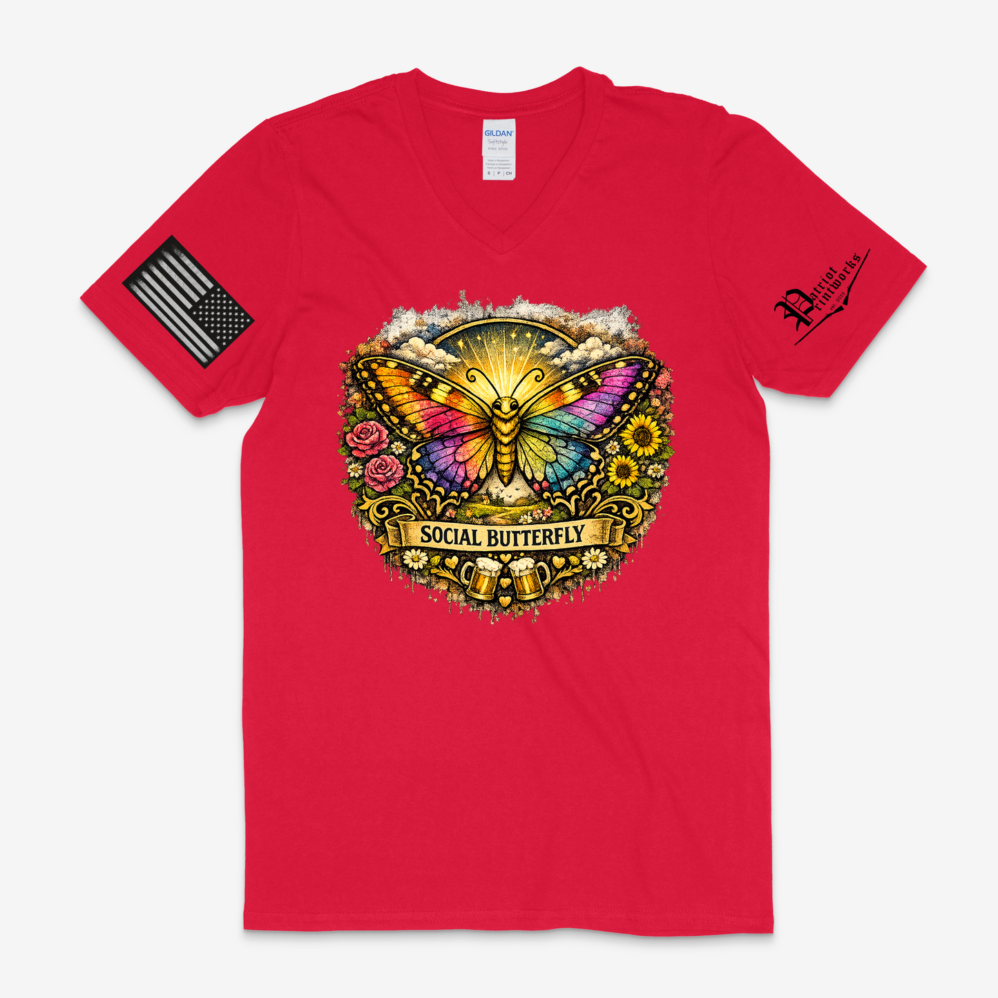 Social Butterfly V-Neck T-Shirt