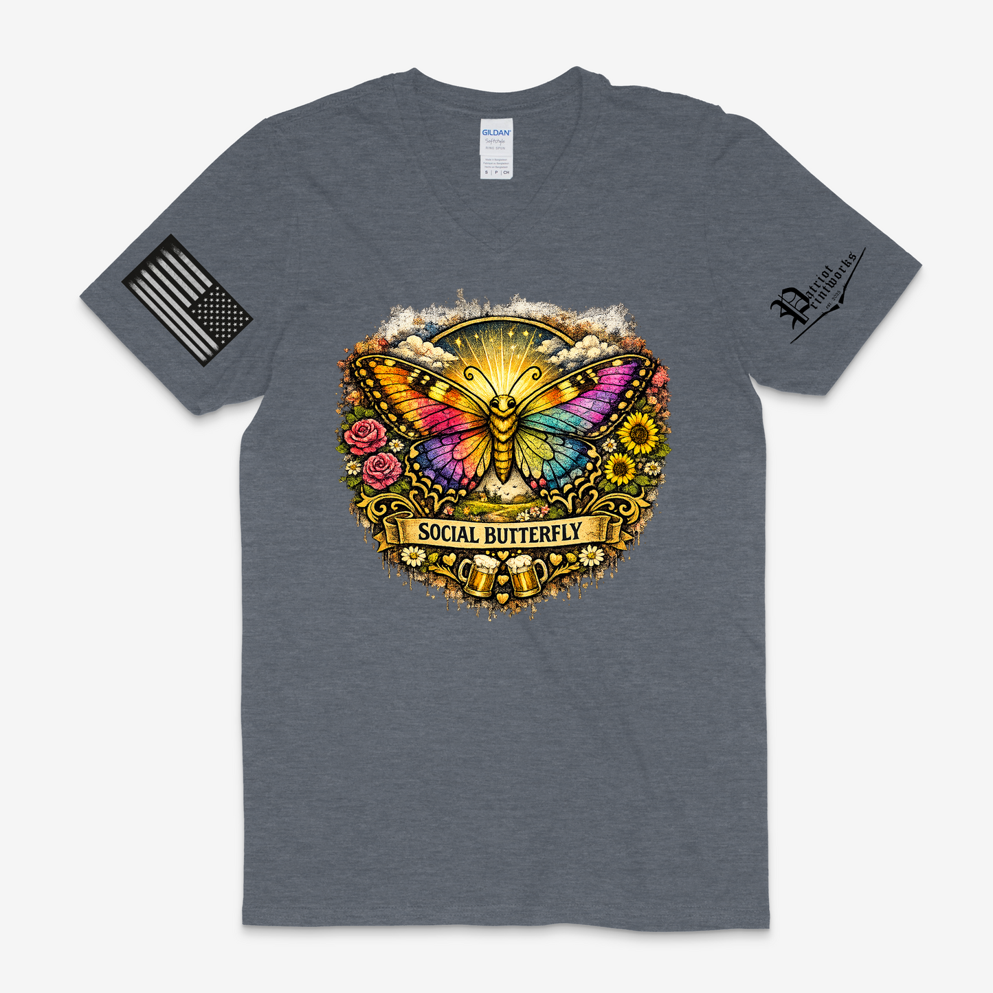 Social Butterfly V-Neck T-Shirt