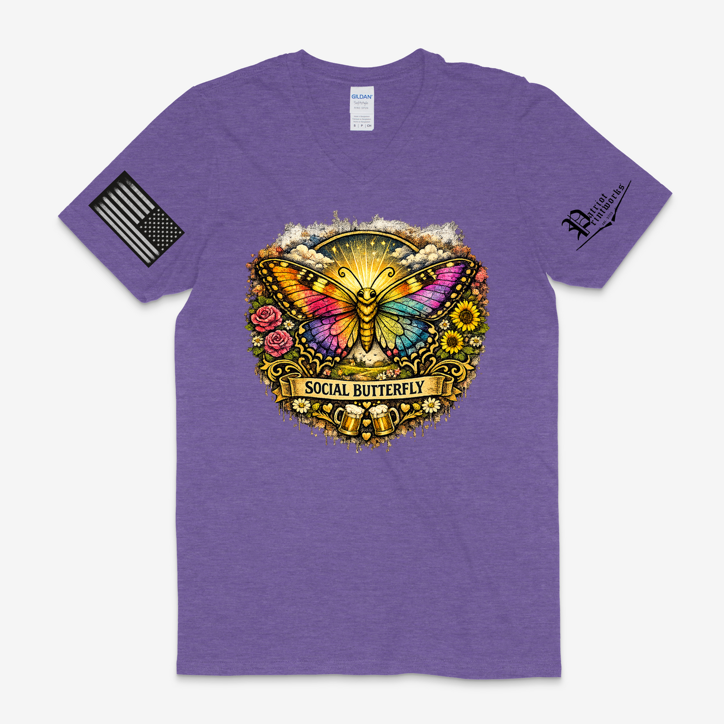 Social Butterfly V-Neck T-Shirt