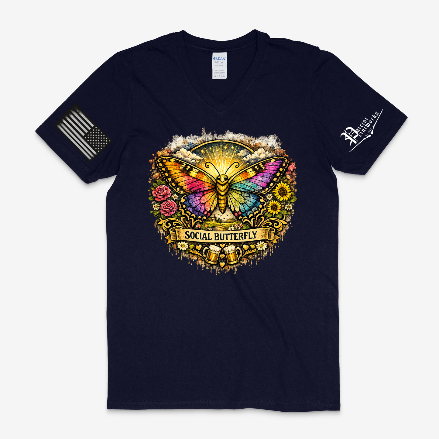 Social Butterfly V-Neck T-Shirt
