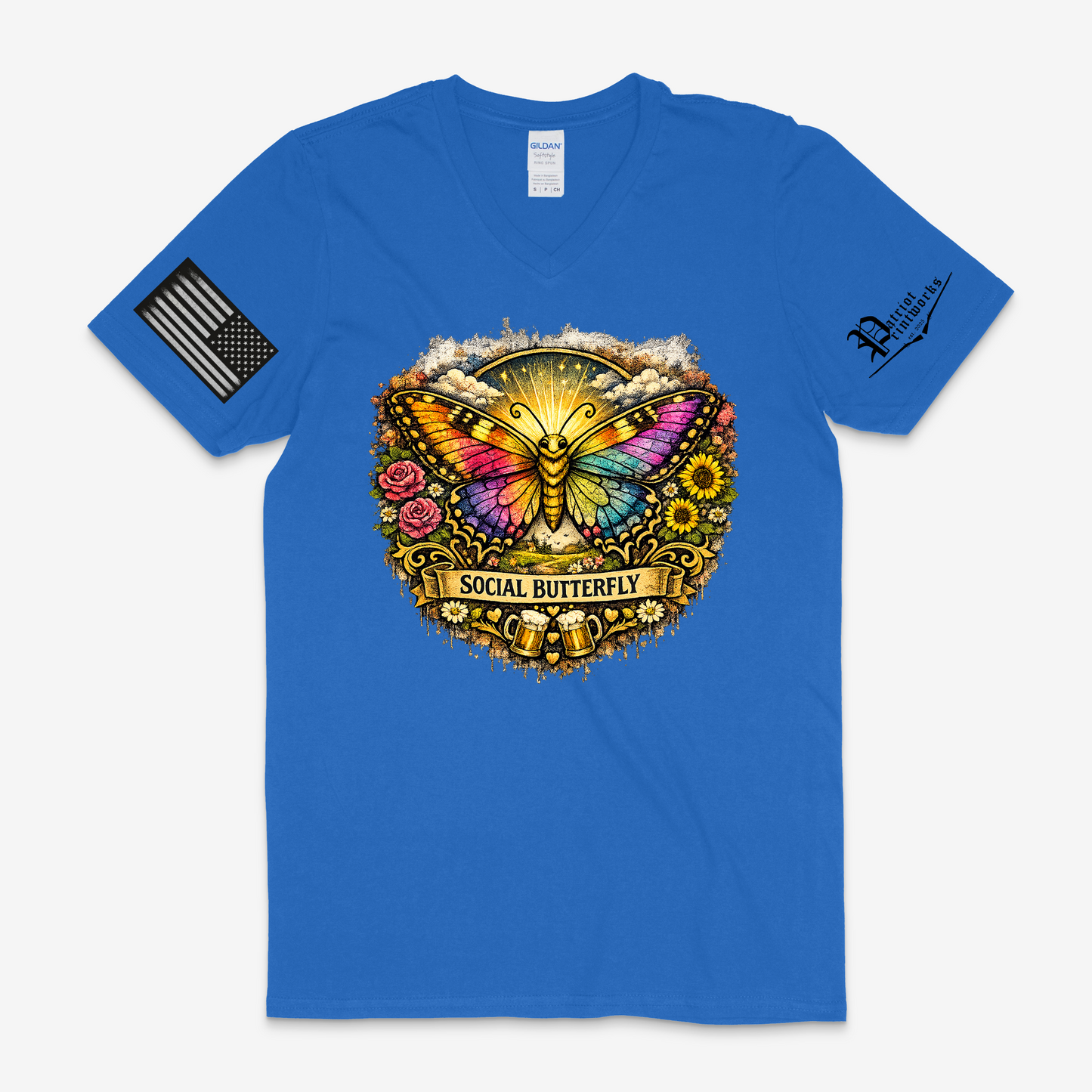 Social Butterfly V-Neck T-Shirt
