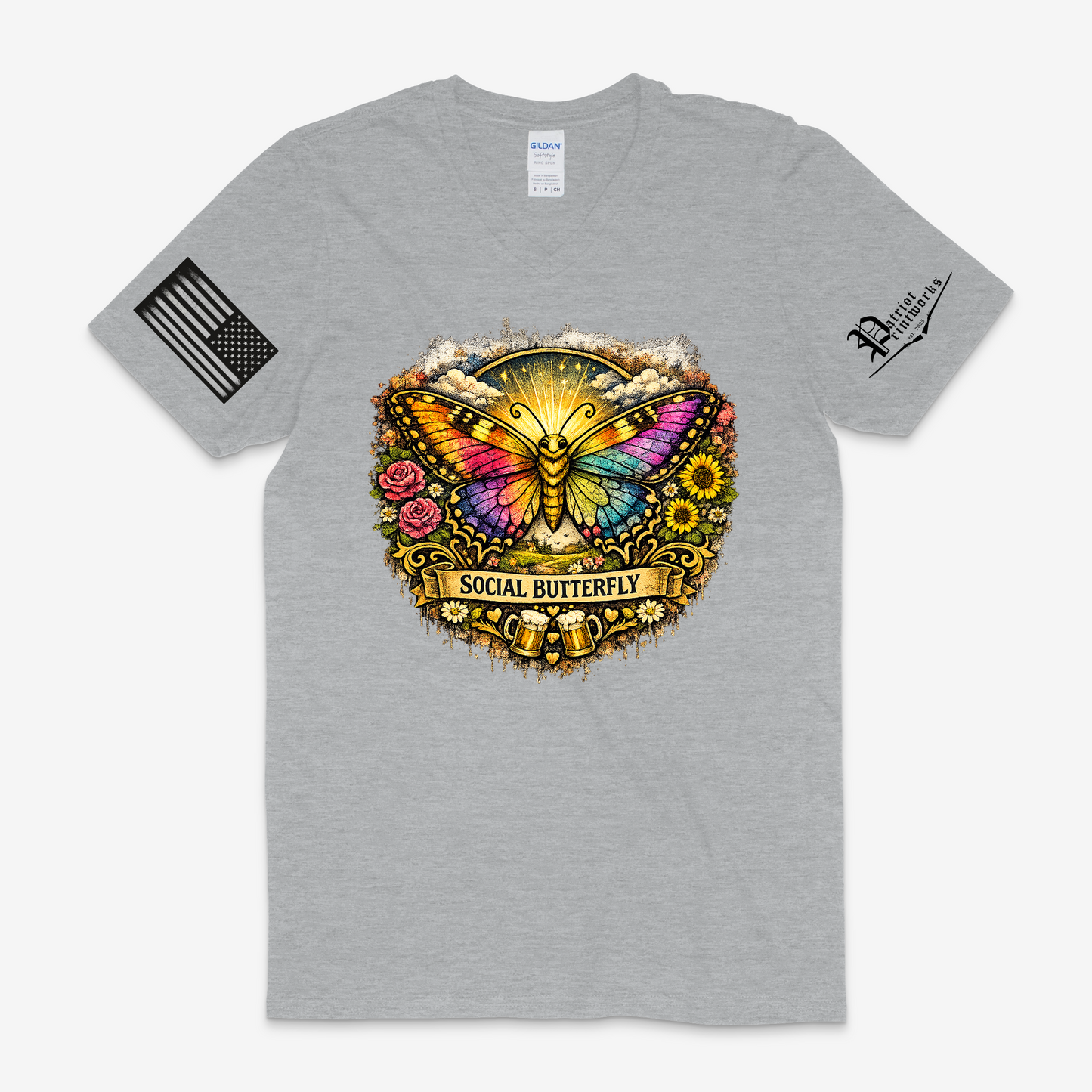 Social Butterfly V-Neck T-Shirt