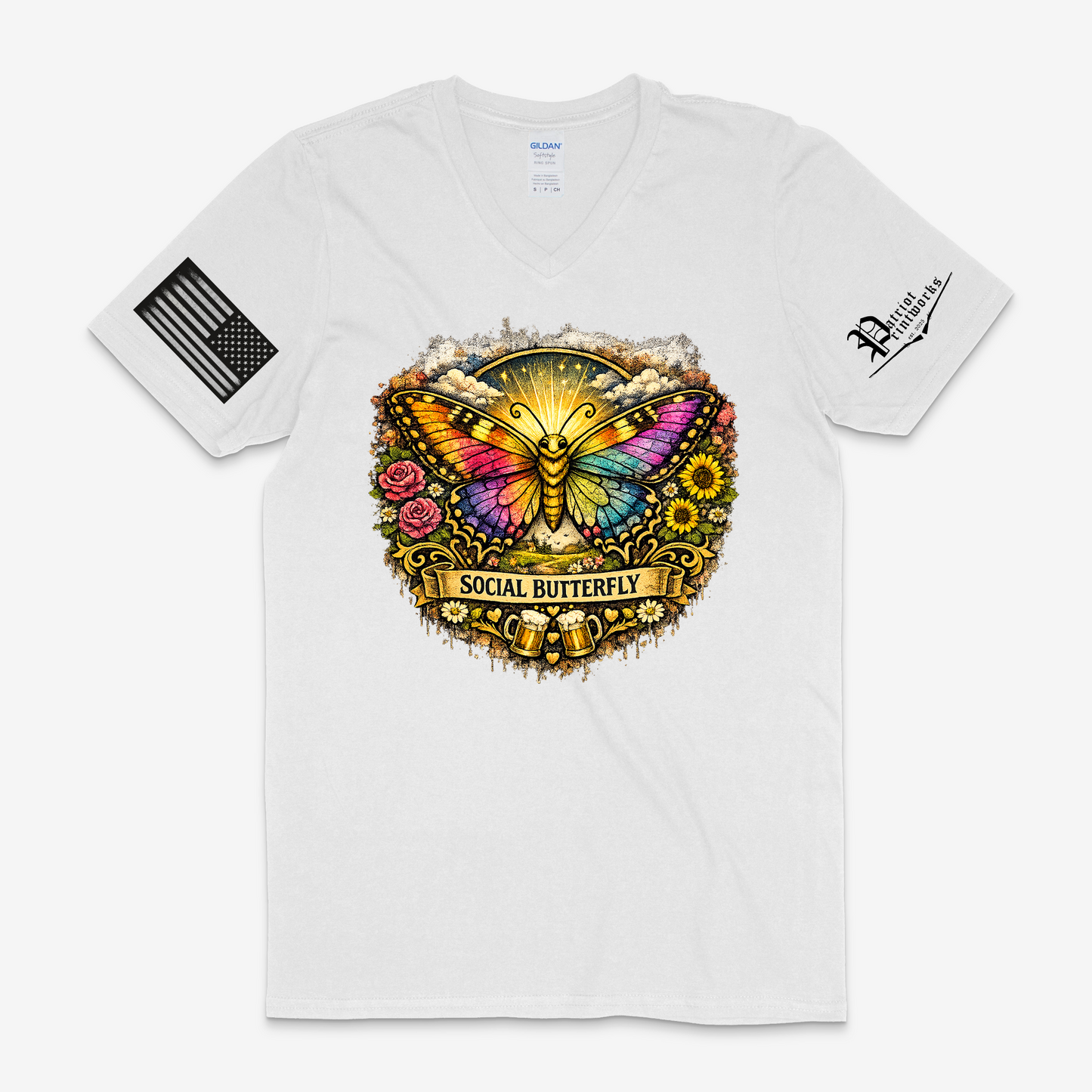 Social Butterfly V-Neck T-Shirt