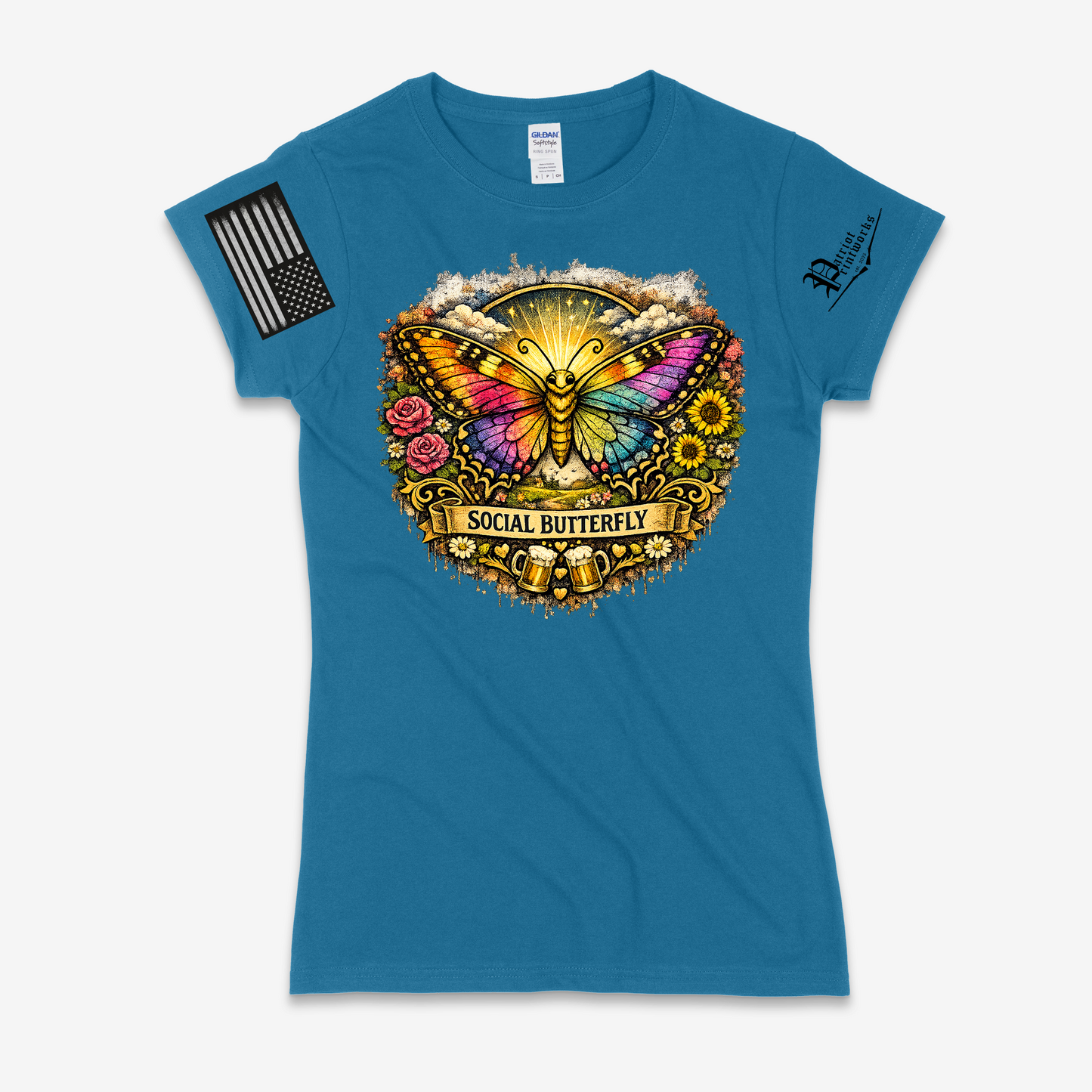 Social Butterfly Ladies T-Shirt