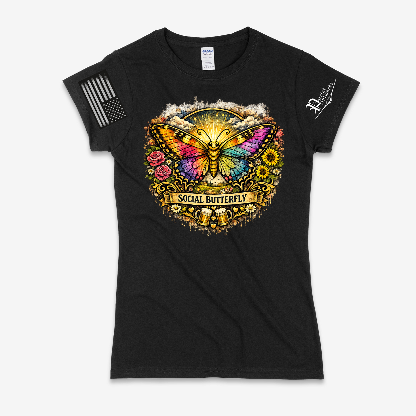 Social Butterfly Ladies T-Shirt
