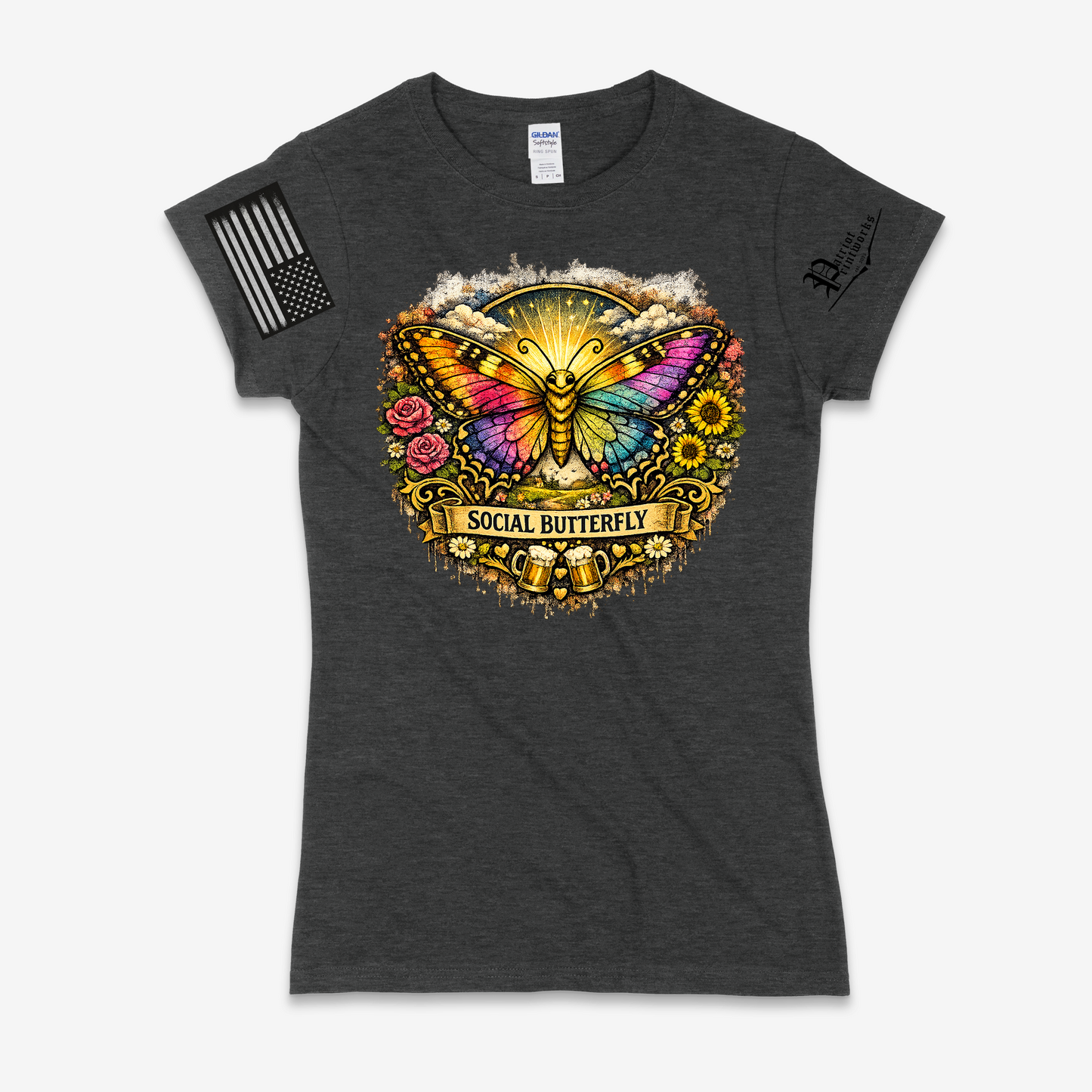 Social Butterfly Ladies T-Shirt