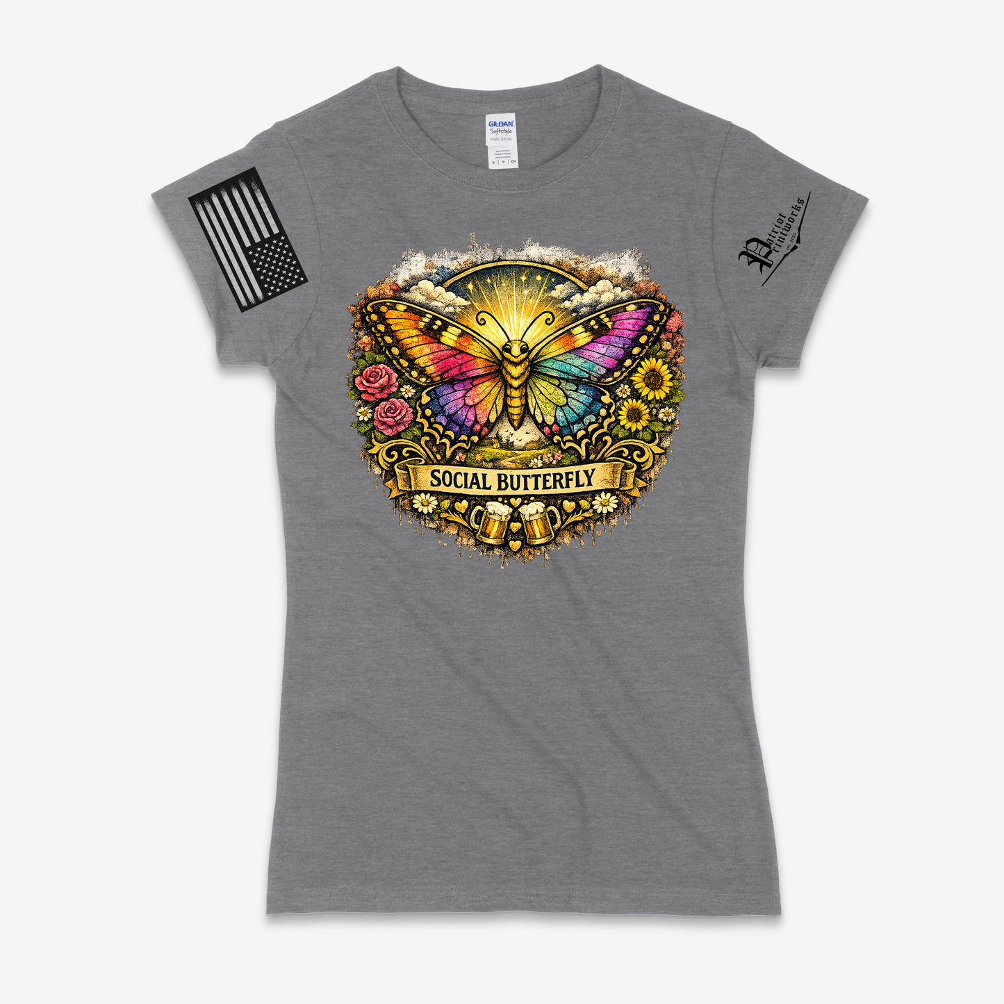 Social Butterfly Ladies T-Shirt