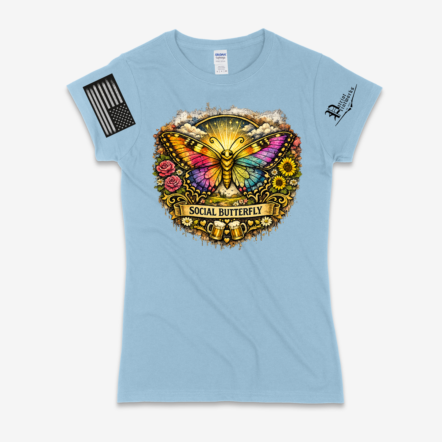 Social Butterfly Ladies T-Shirt