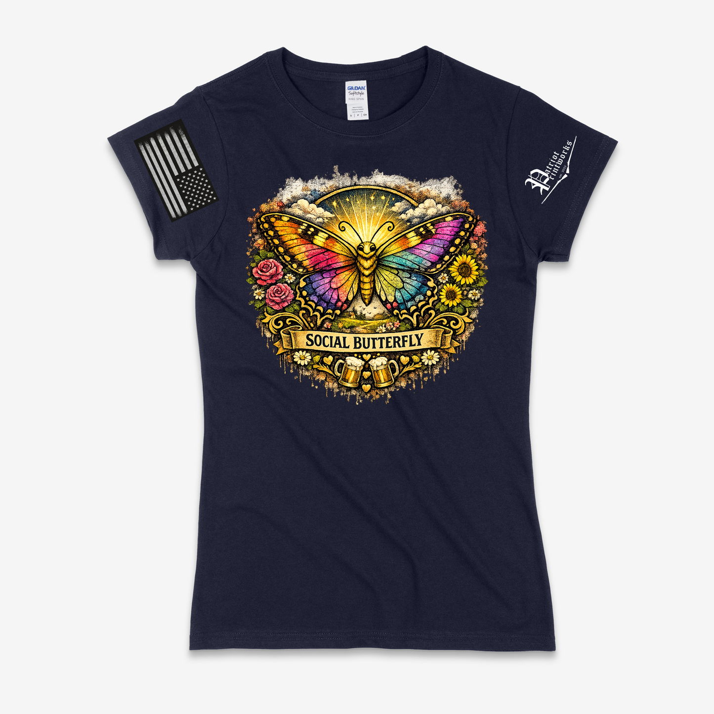 Social Butterfly Ladies T-Shirt