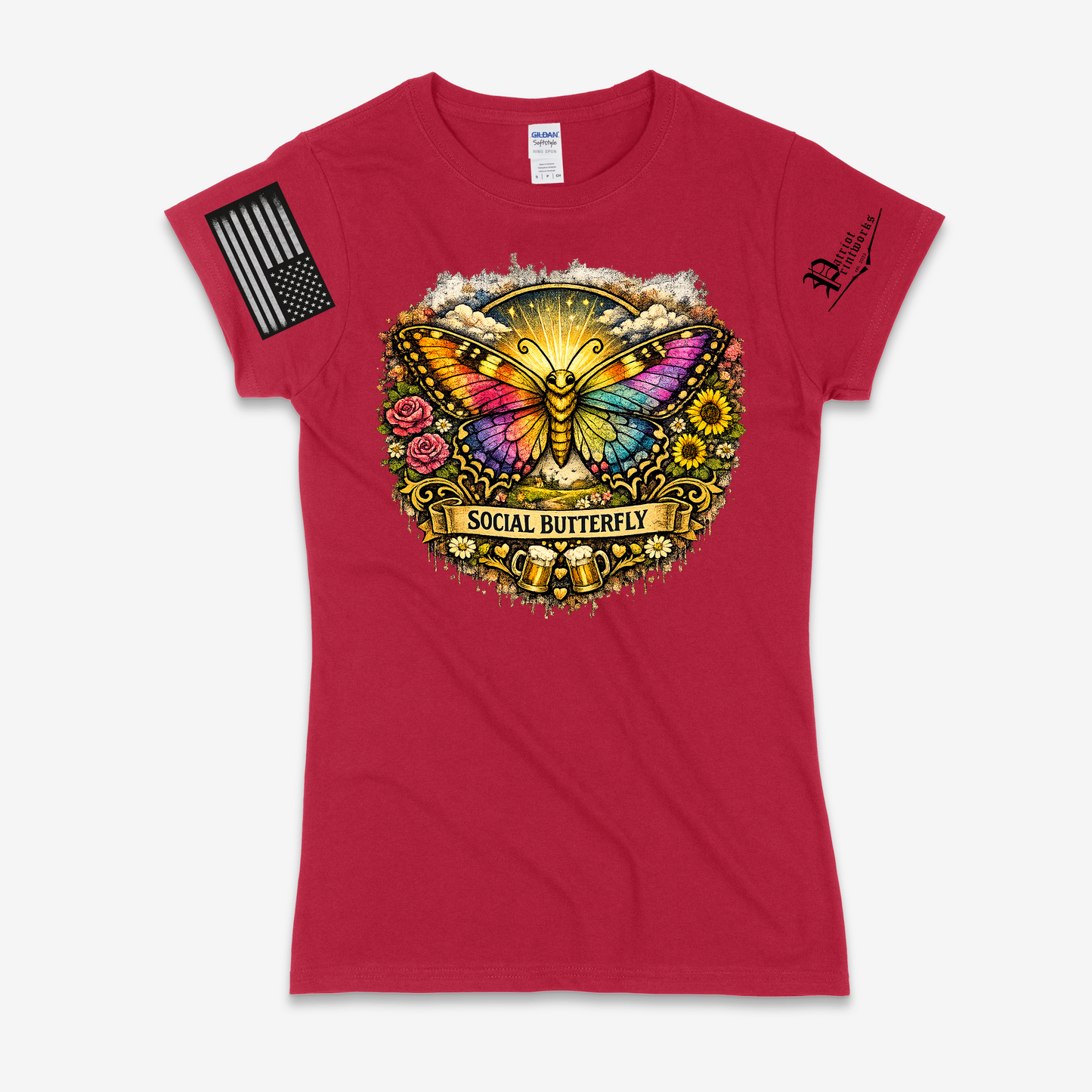 Social Butterfly Ladies T-Shirt
