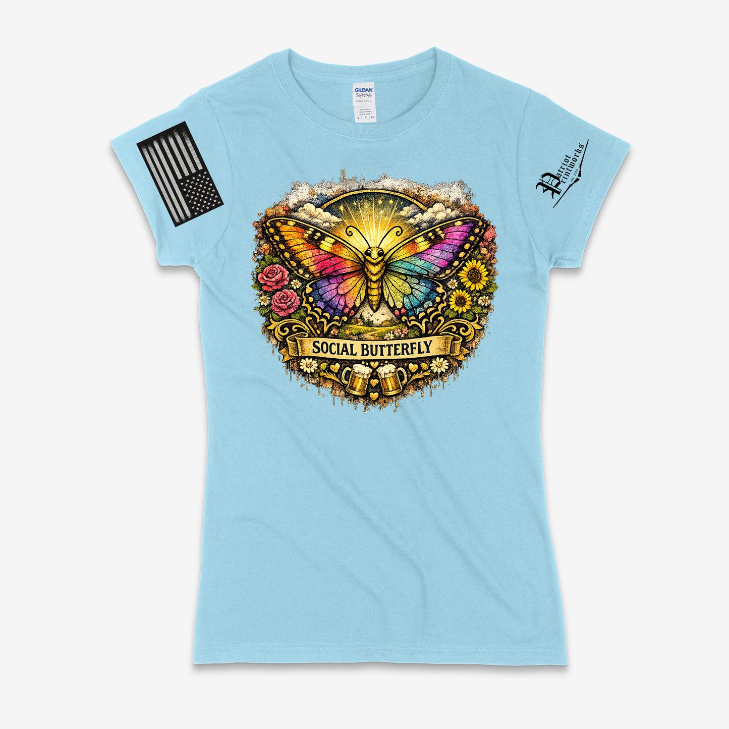 Social Butterfly Ladies T-Shirt