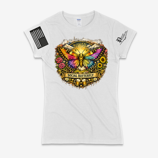 Social Butterfly Ladies T-Shirt