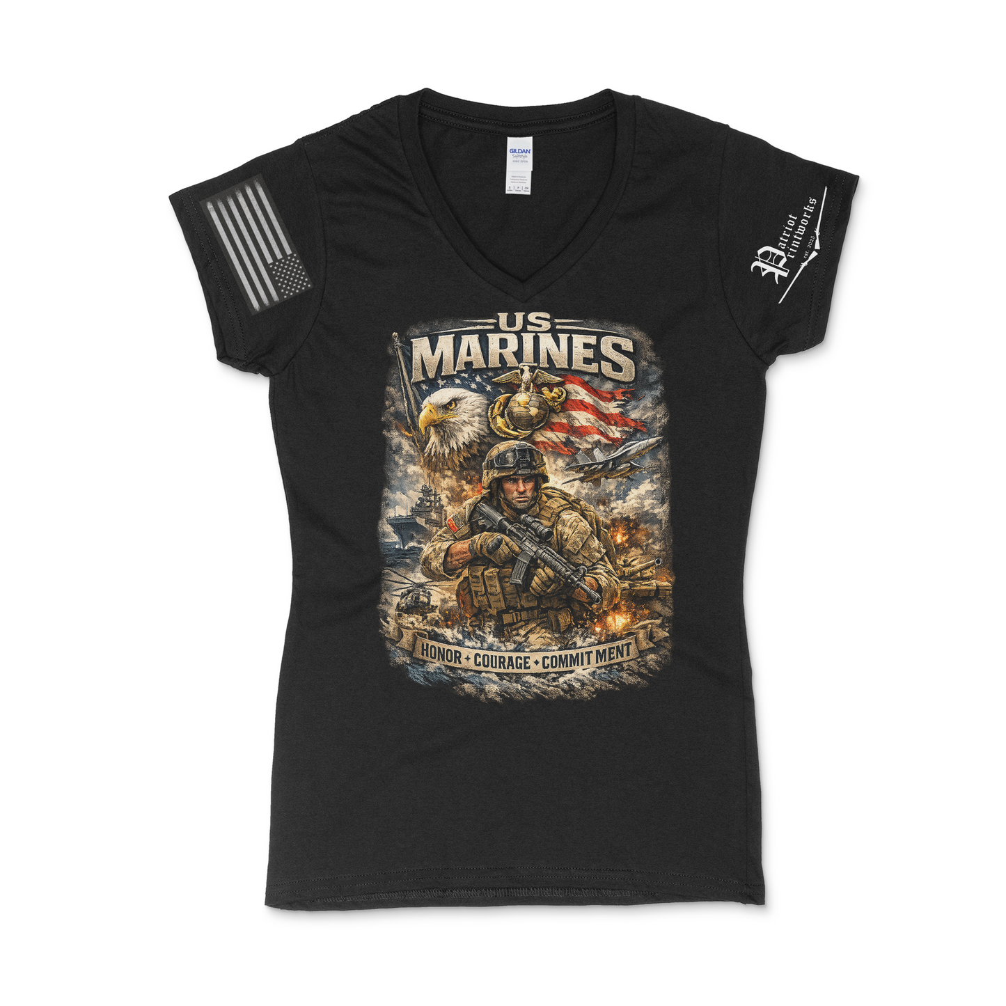 U.S.M.C. Women's V-Neck T-Shirt