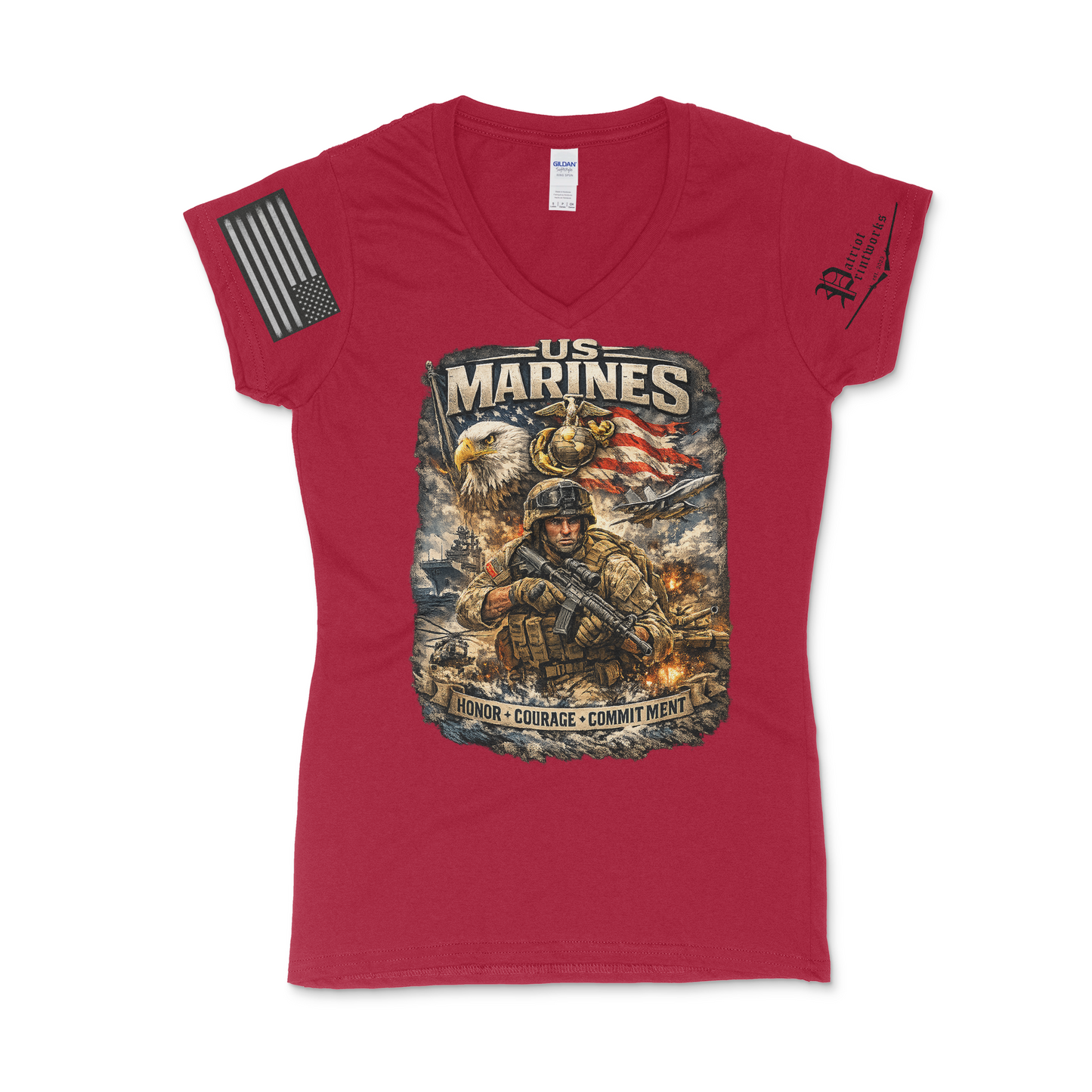 U.S.M.C. Women's V-Neck T-Shirt