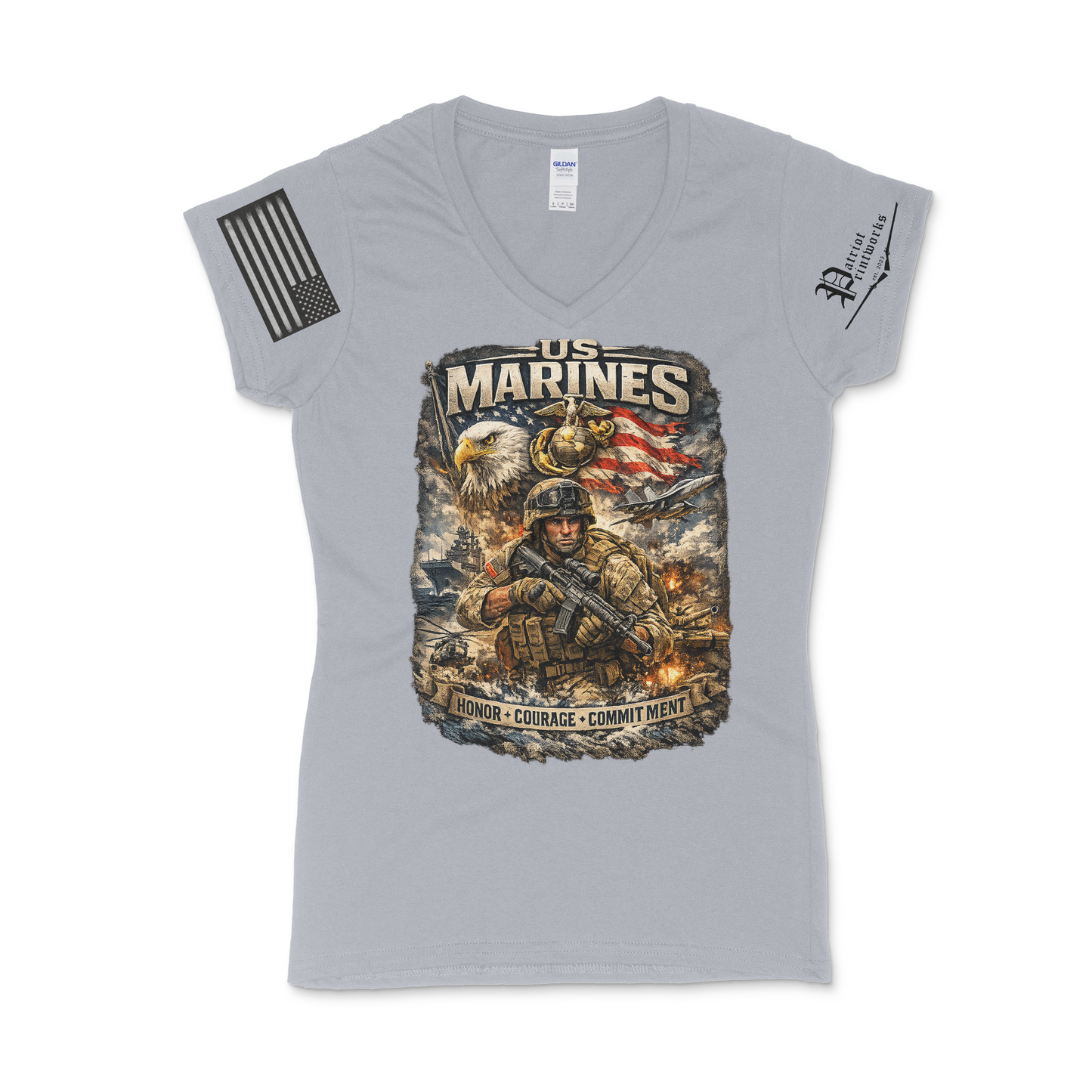 U.S.M.C. Women's V-Neck T-Shirt
